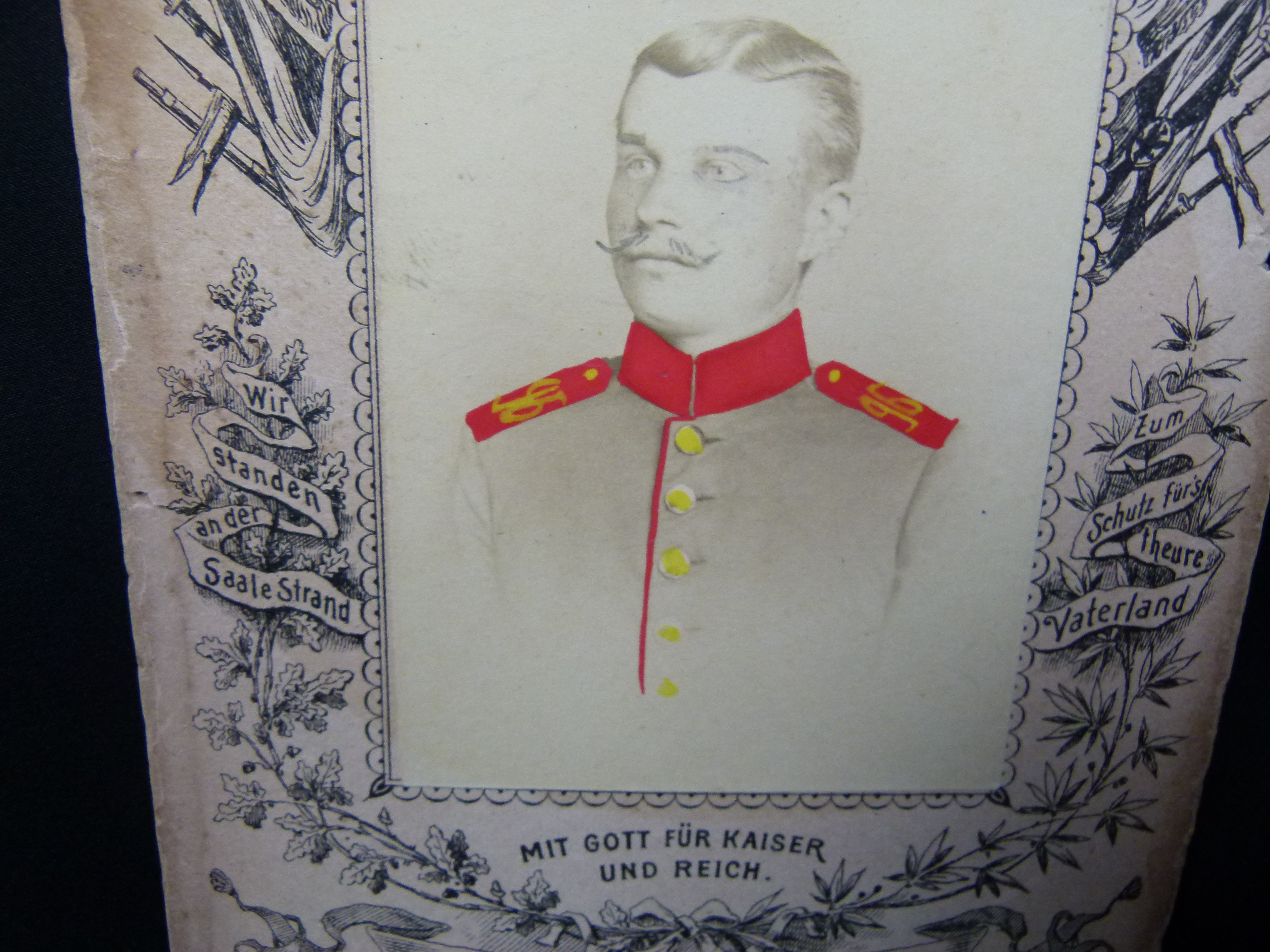 CDV farbig Infanterie Regiment 96 Naumburg Reuss