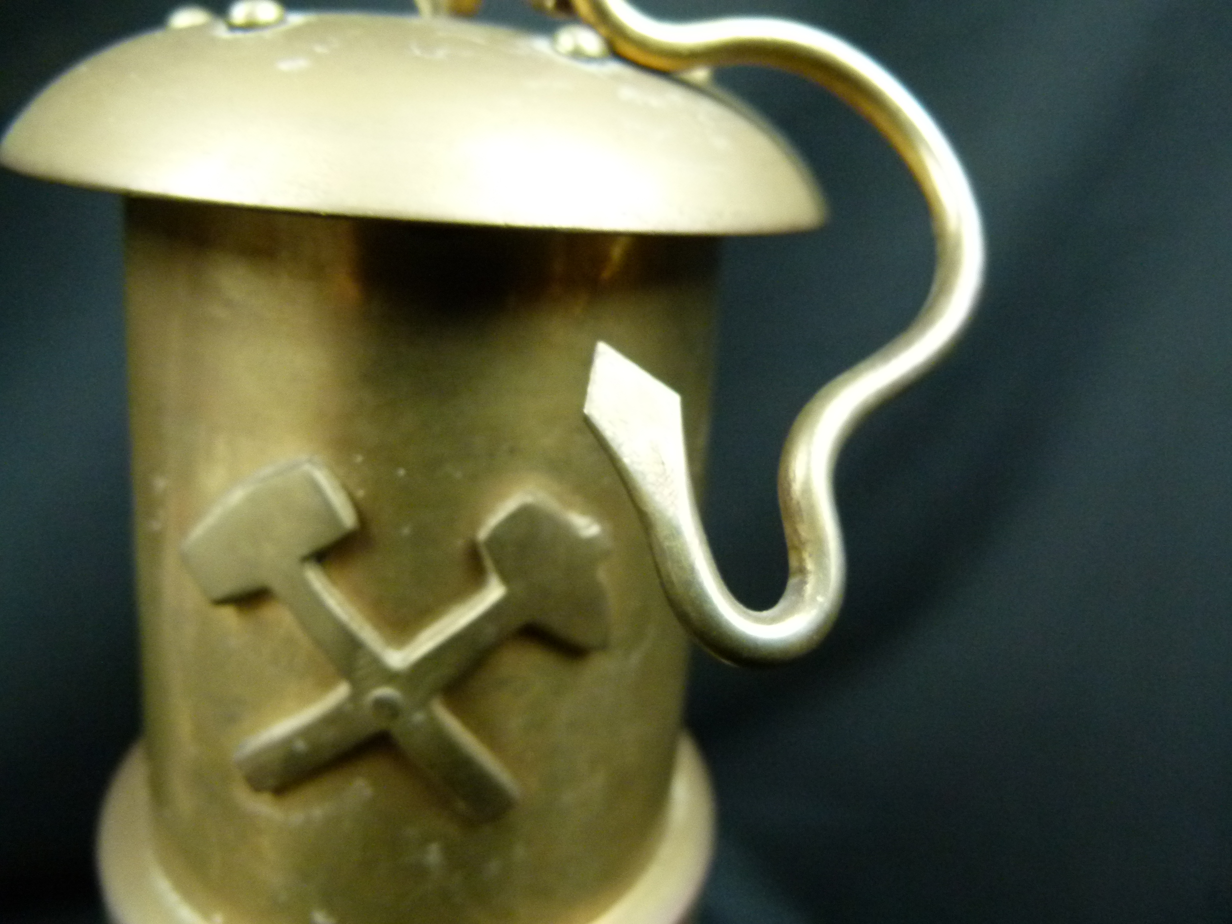 Alte Bergmannslampe Wetterlampe aus Messing 