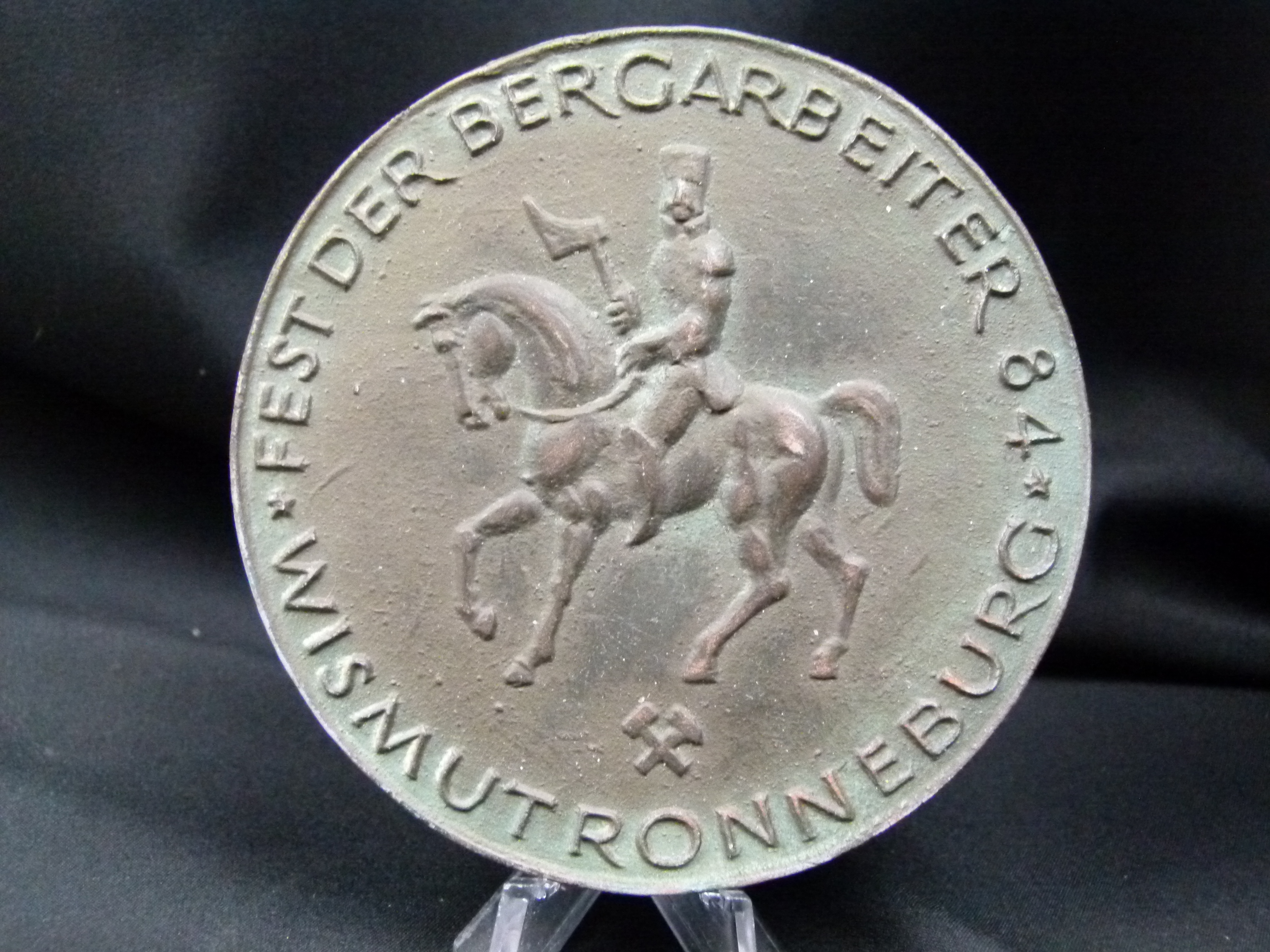 Keramik Plakette Fest der Bergarbeiter Ronneburg 84