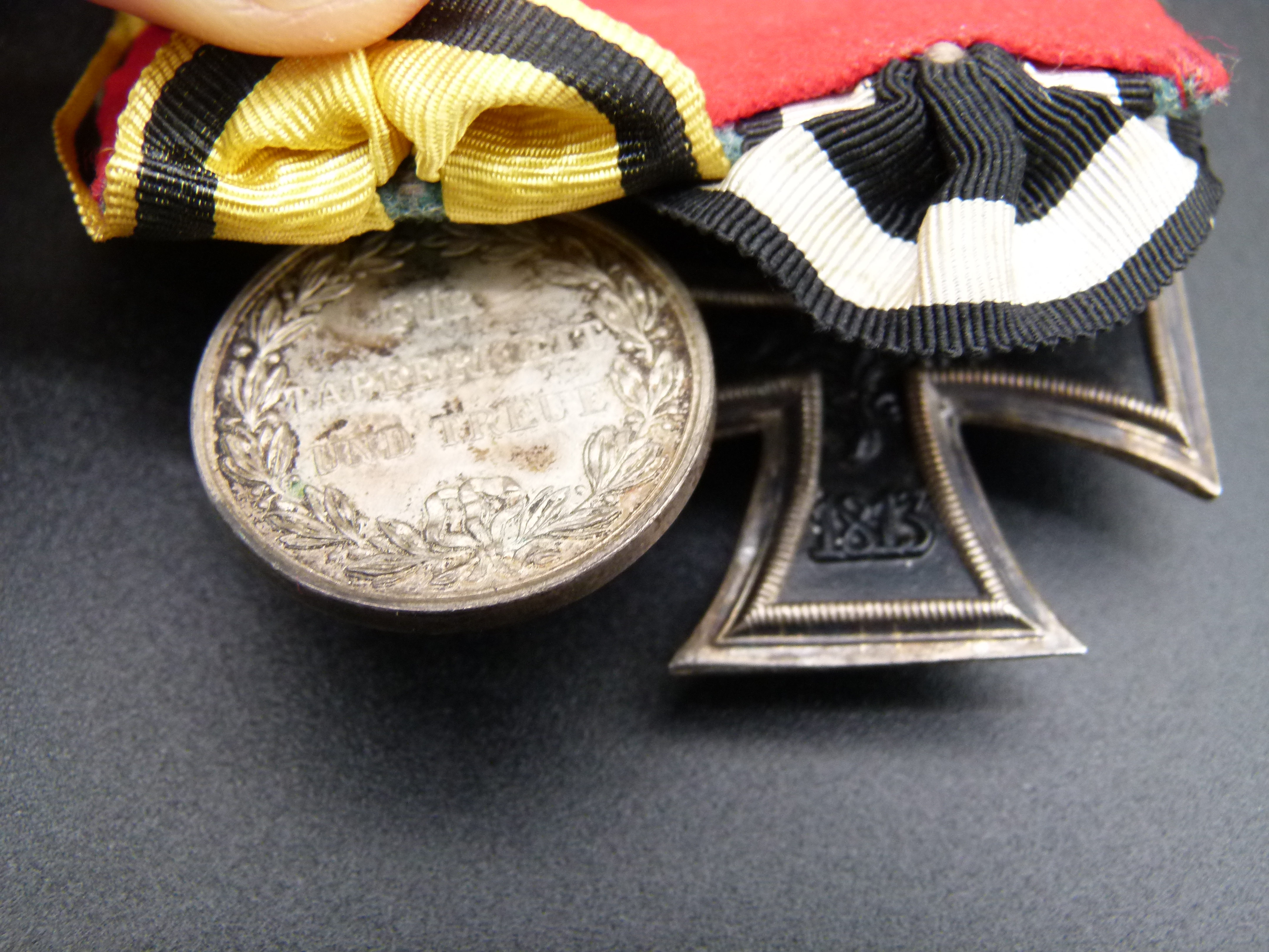 2er Ordensspange Wuerttemberg EK2 und Verdienste