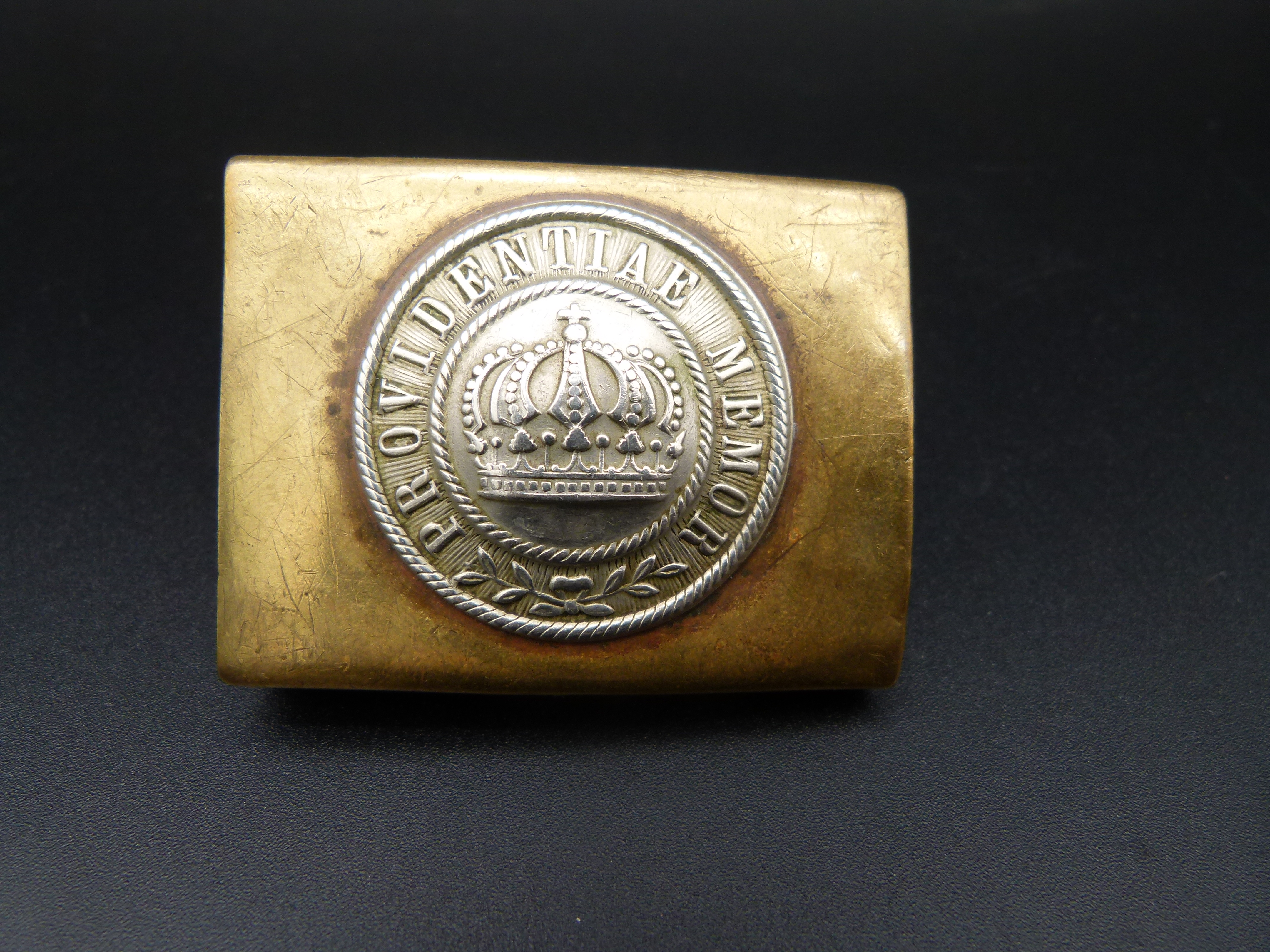 Sachsen Koppelschloss Osang mit Regimentsstempel