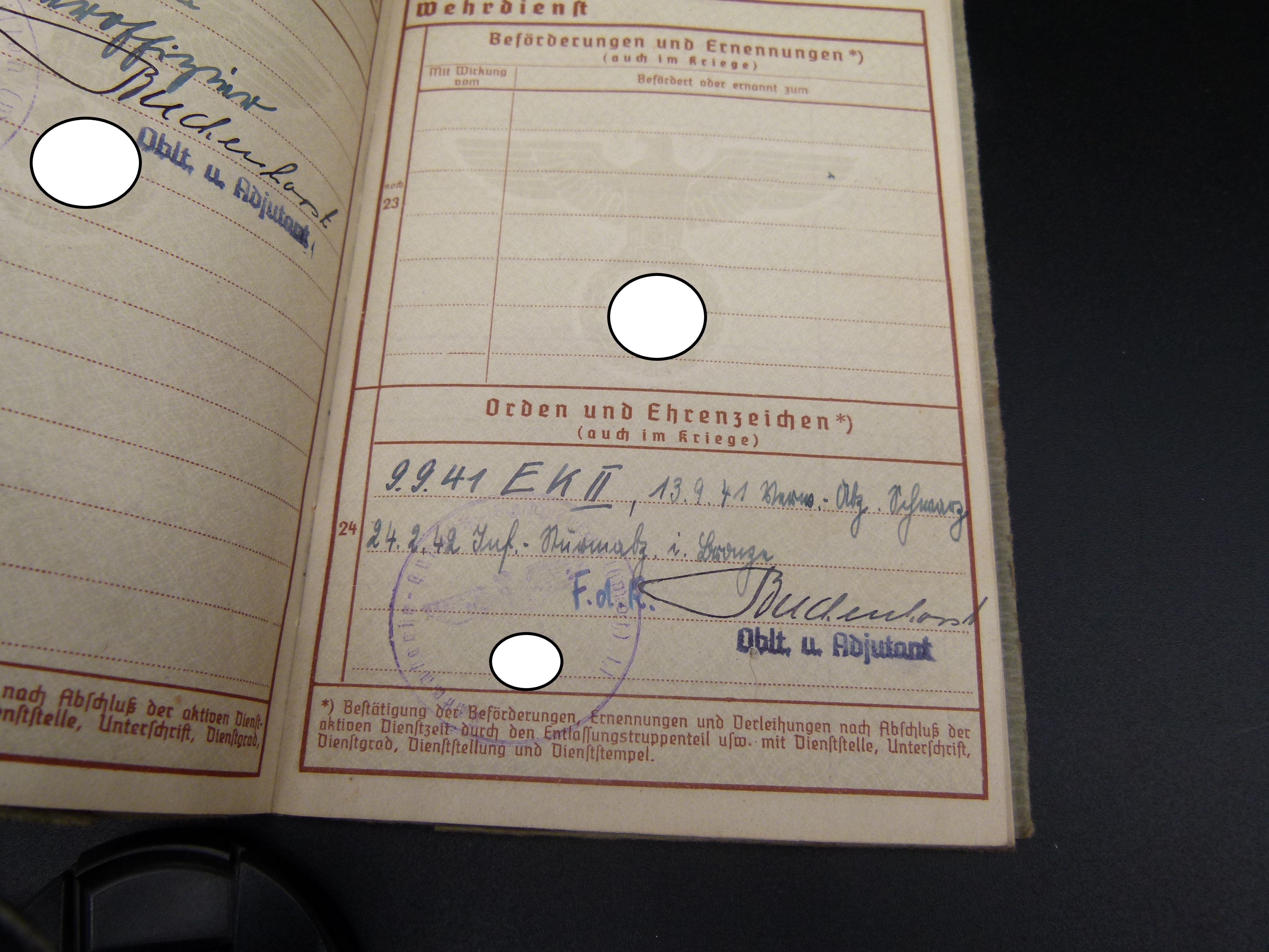 Wehrpaß Infanterie Reg. 11 Polen Frankreich Orden 