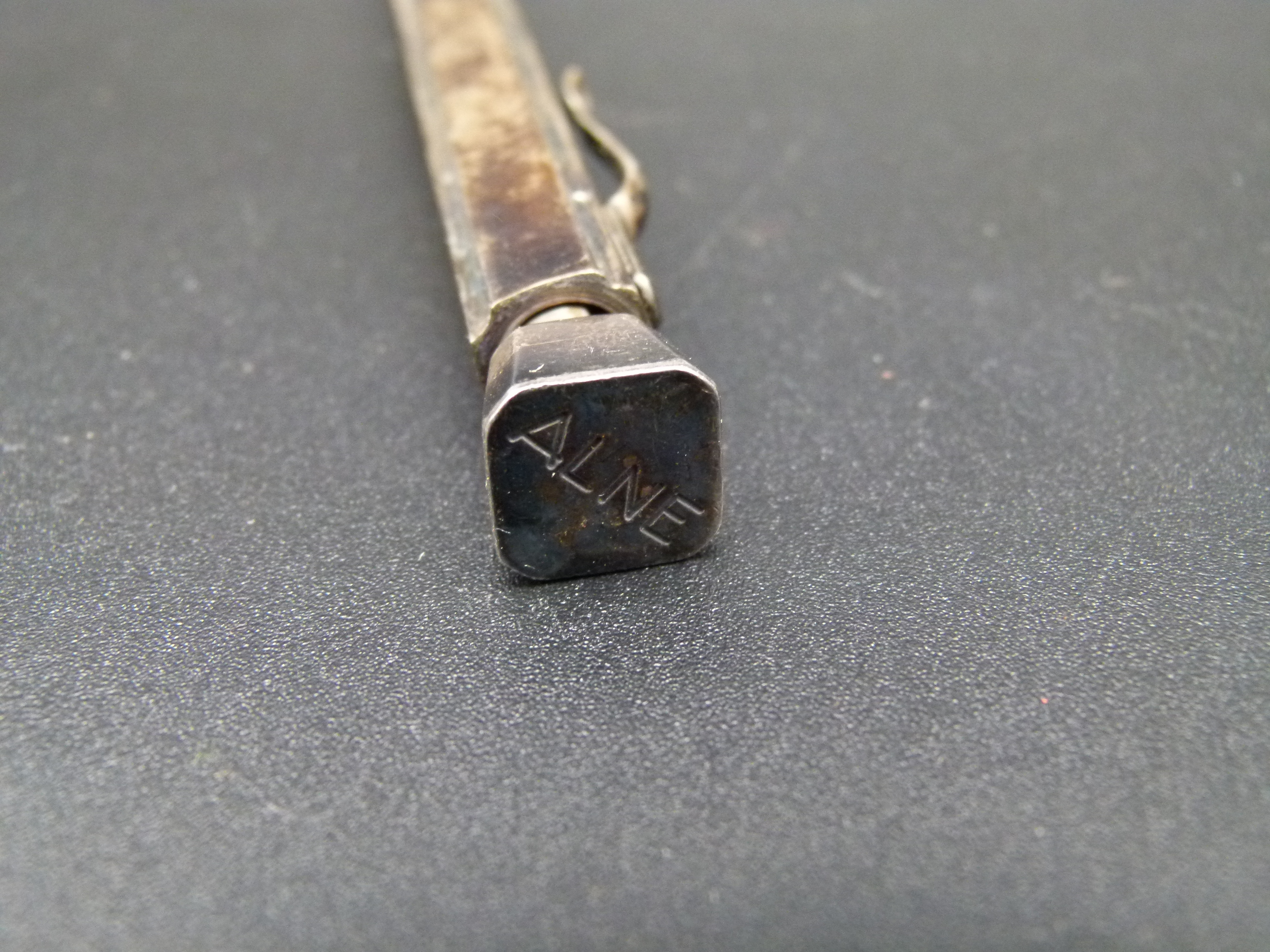 Antiker 900 silber Werbe Drehbleistift ALNE um 1910