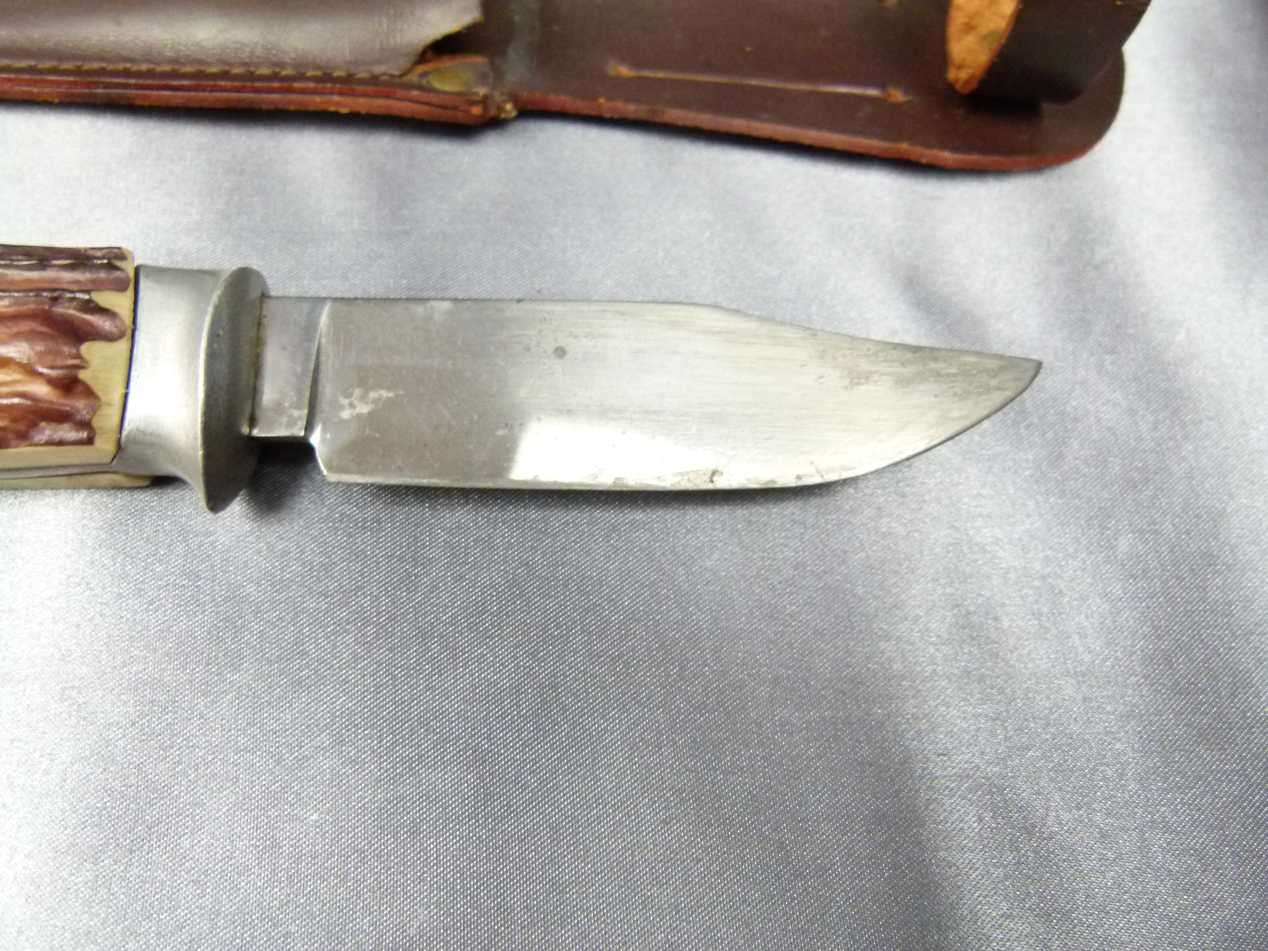 DDR Jagdmesser Jagddolch mit Lederscheide 