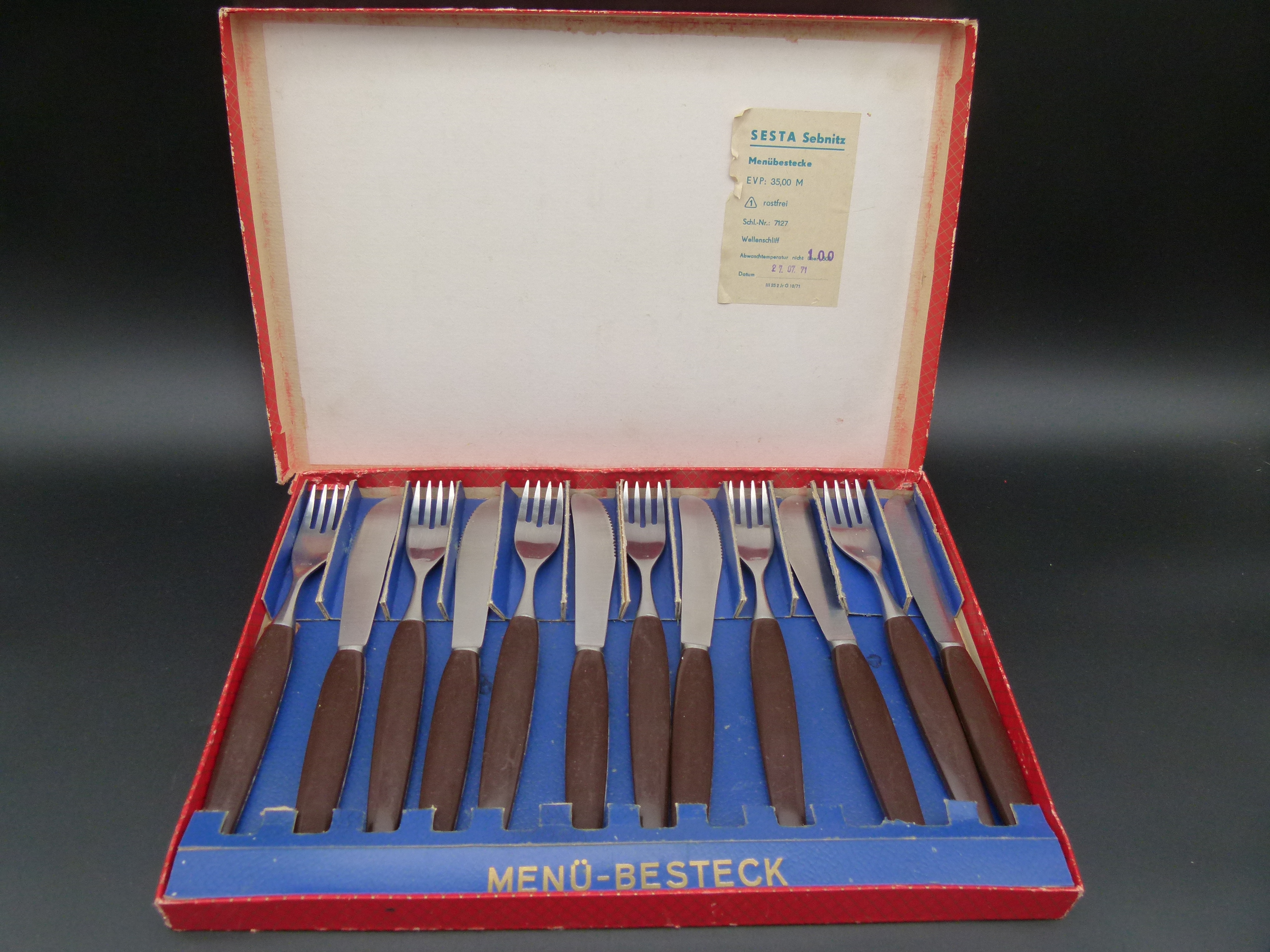 DDR Menue Besteck in OVP Sestra 1971 EVP 31M