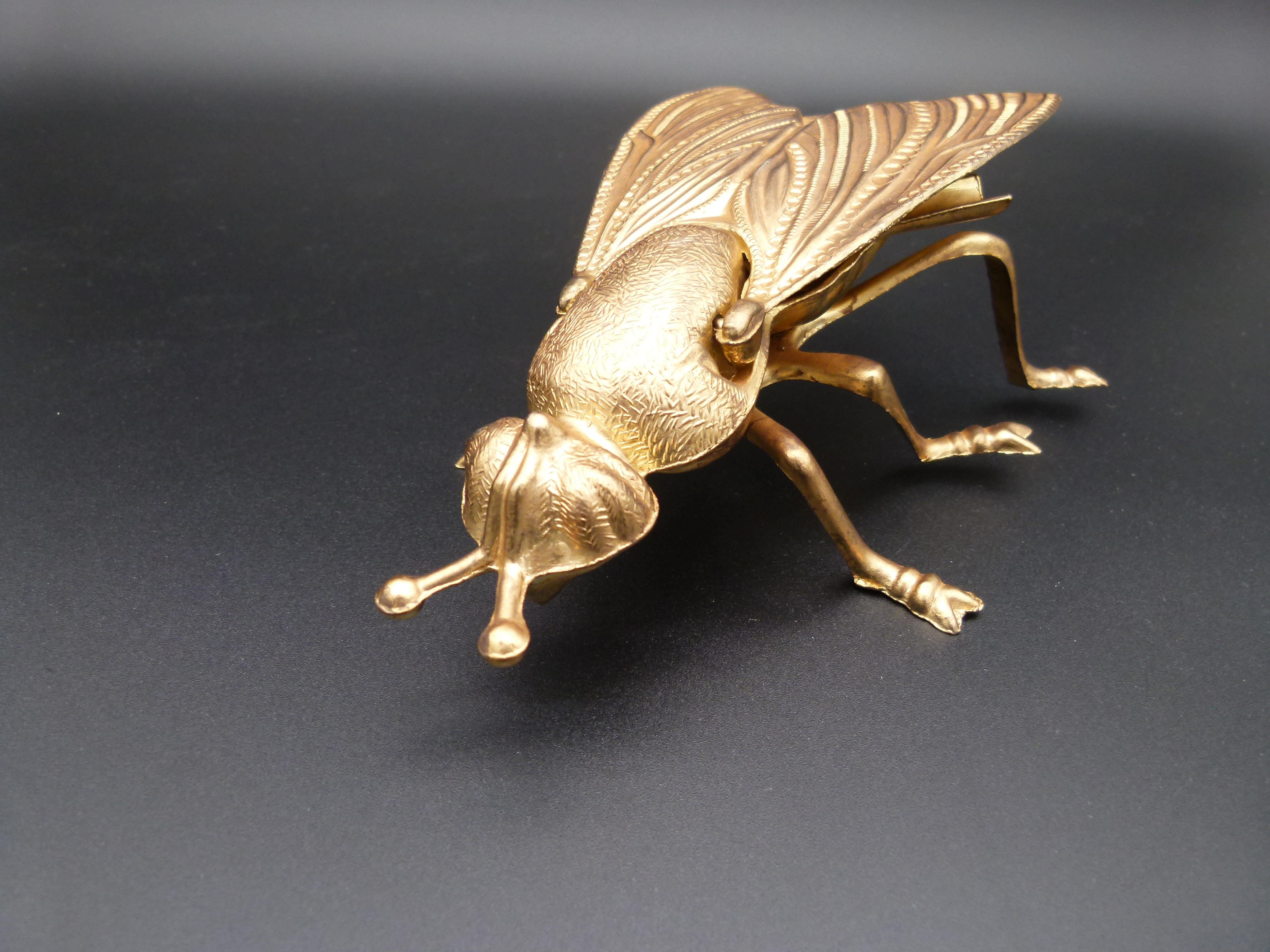 Vintage Messing Aschenbecher Fliege 