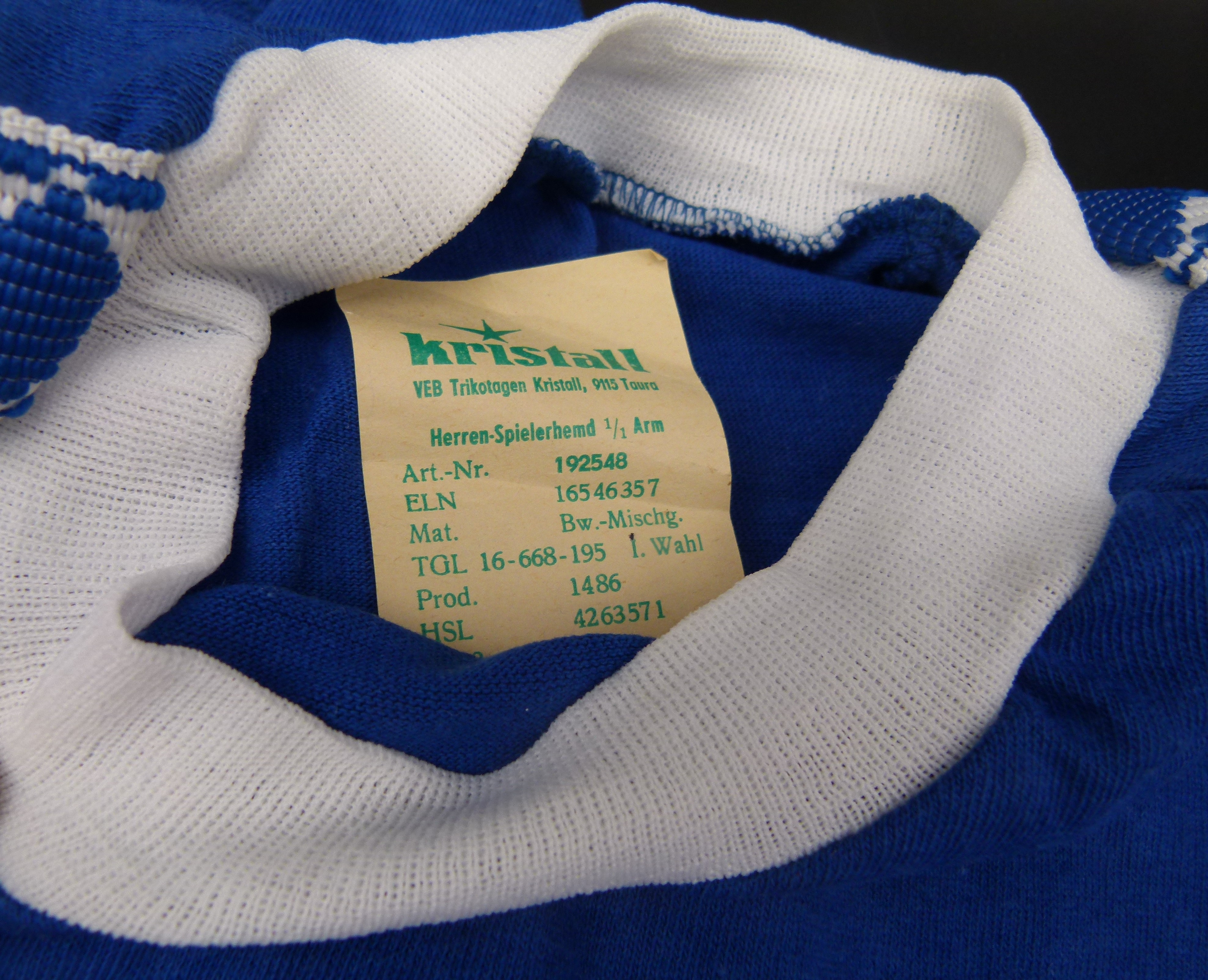 DDR Fußball Trikot Turbine unbenutzt mit Etikett