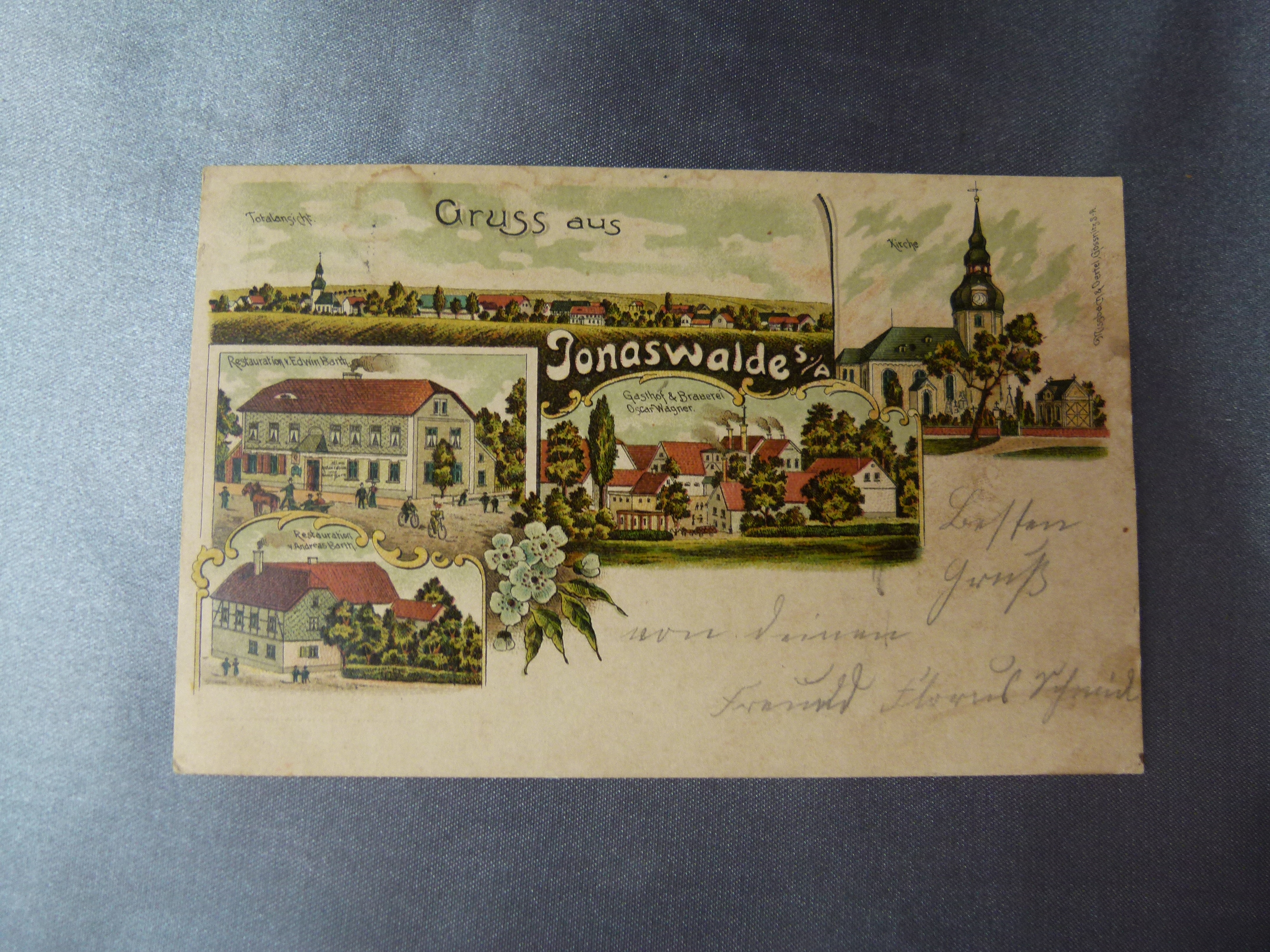 Ansichtskarte AK Gruss aus Jonaswalde Restaurant & Brauerei