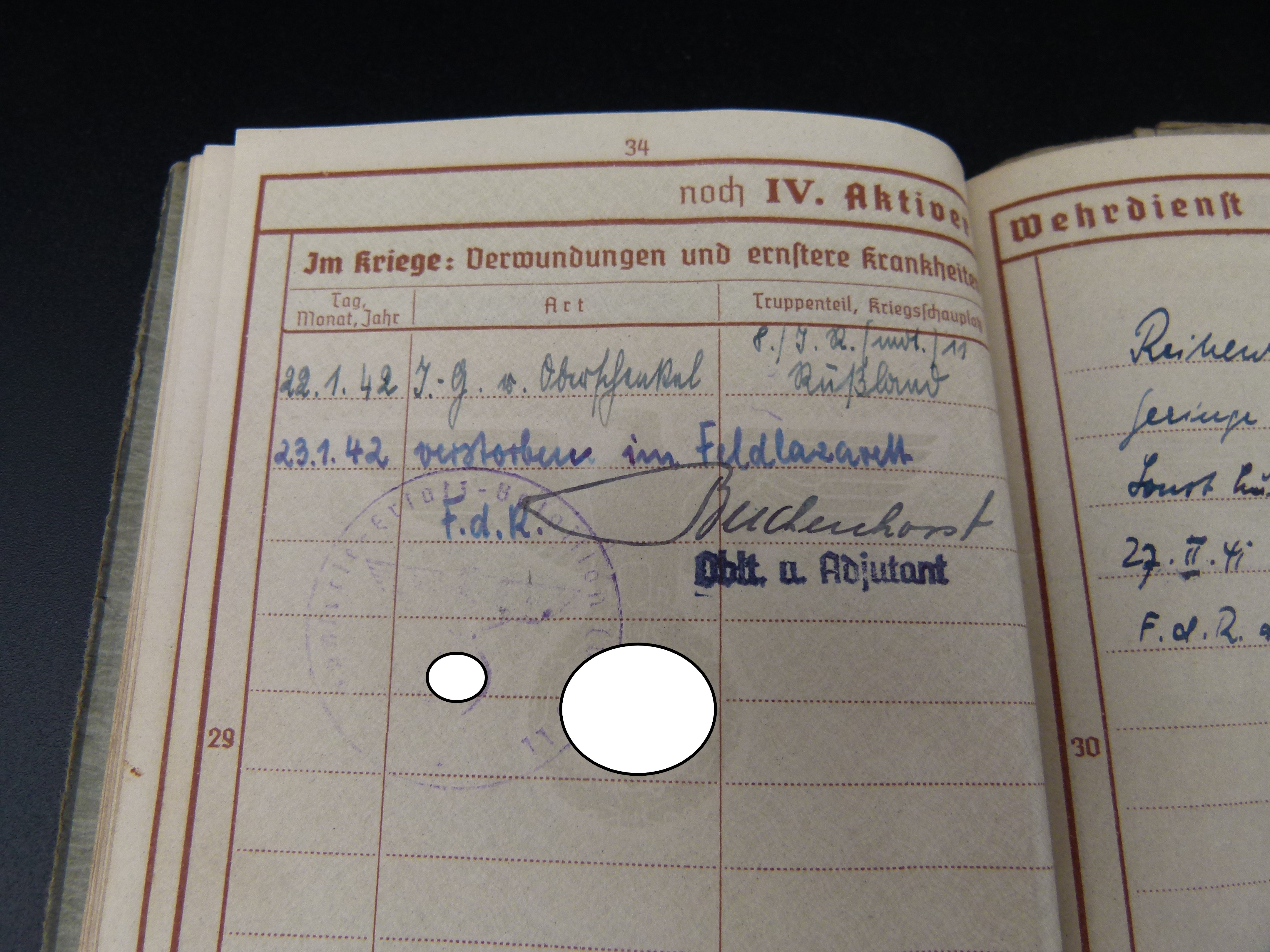 Wehrpaß Infanterie Reg. 11 Polen Frankreich Orden 