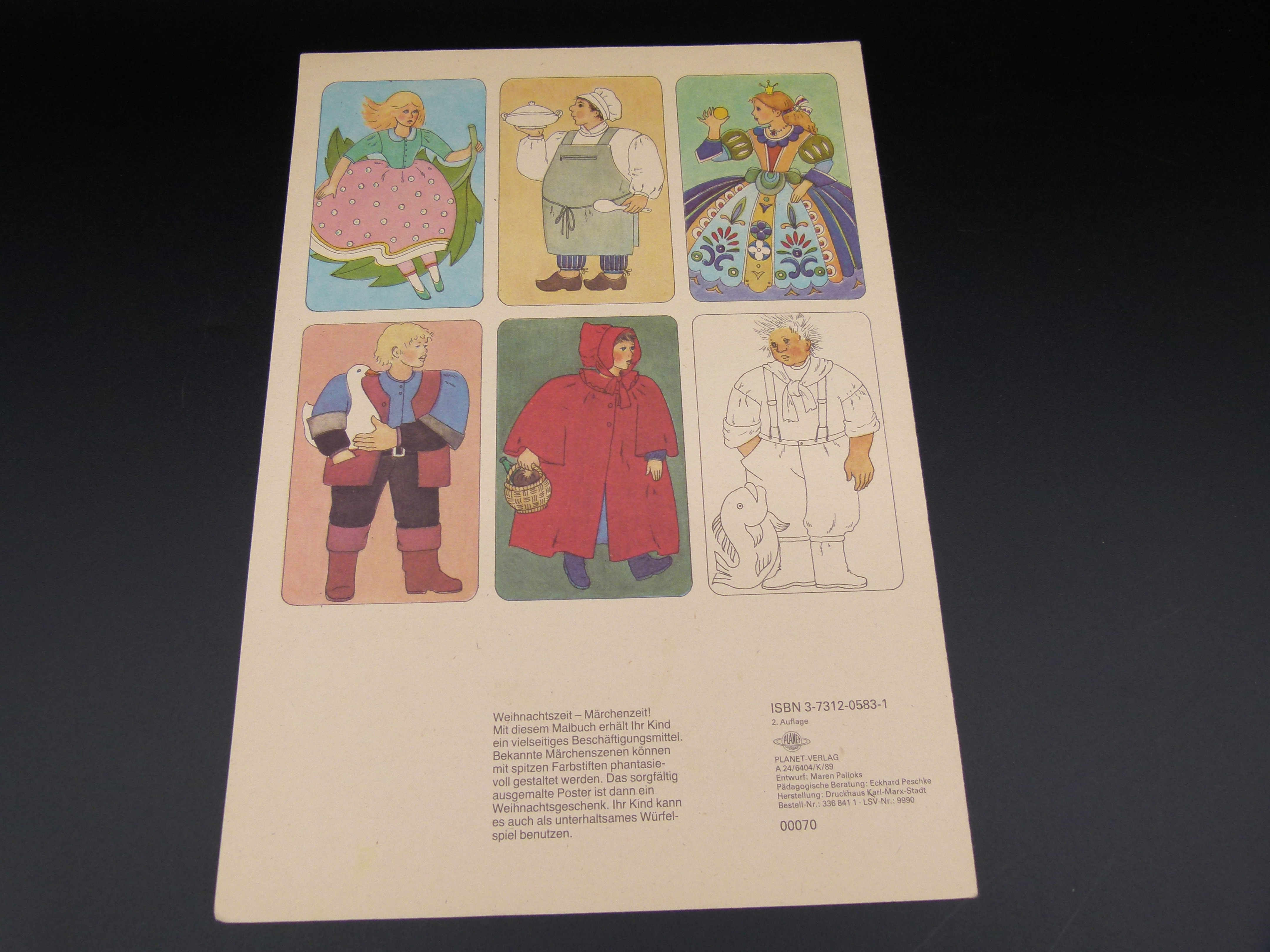 DDR Malbogen und Wuerfelspiel Weihnachtsmann