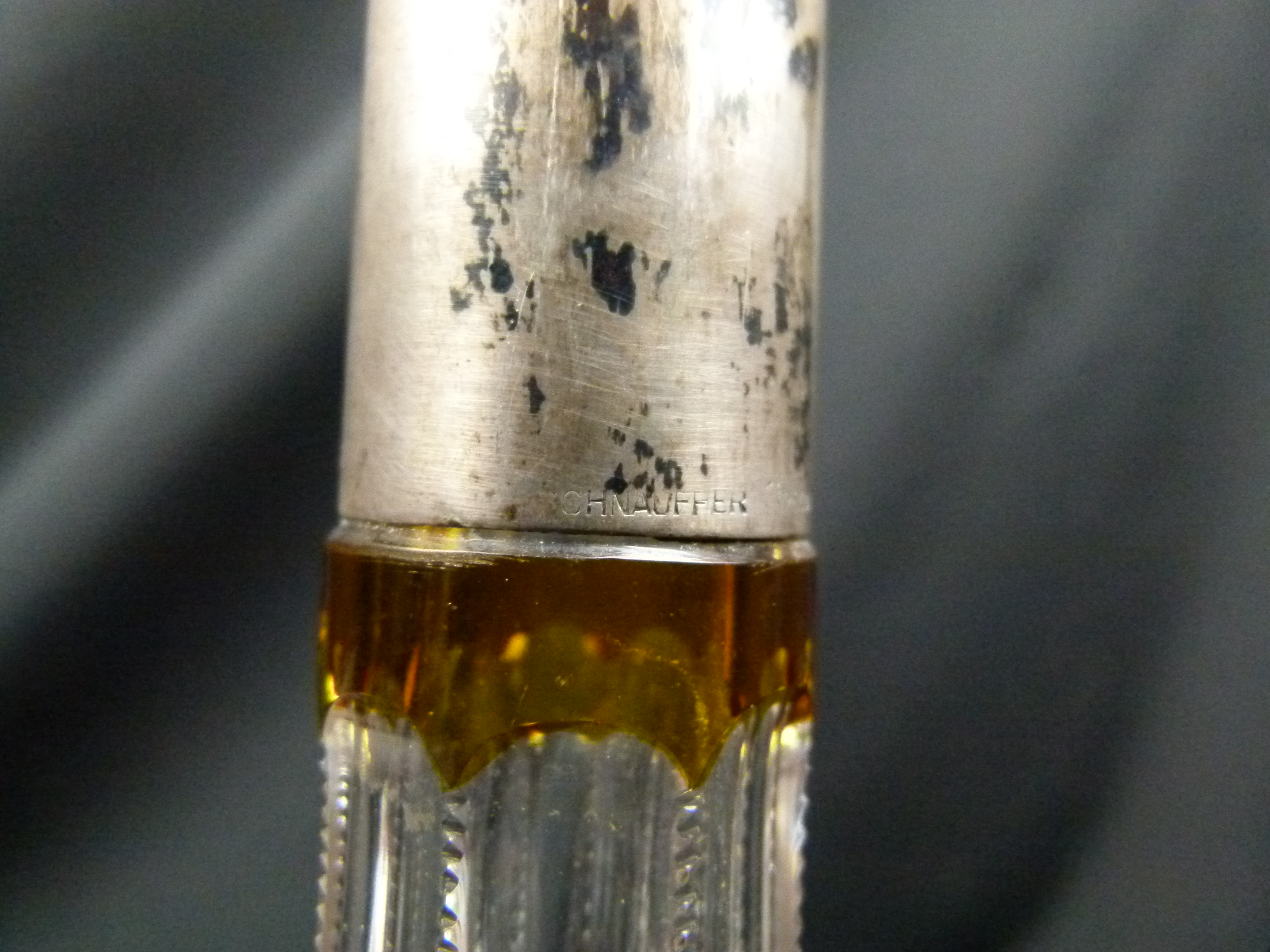 Karaffe Ueberfang 800 silber Schnauffer Dresden 