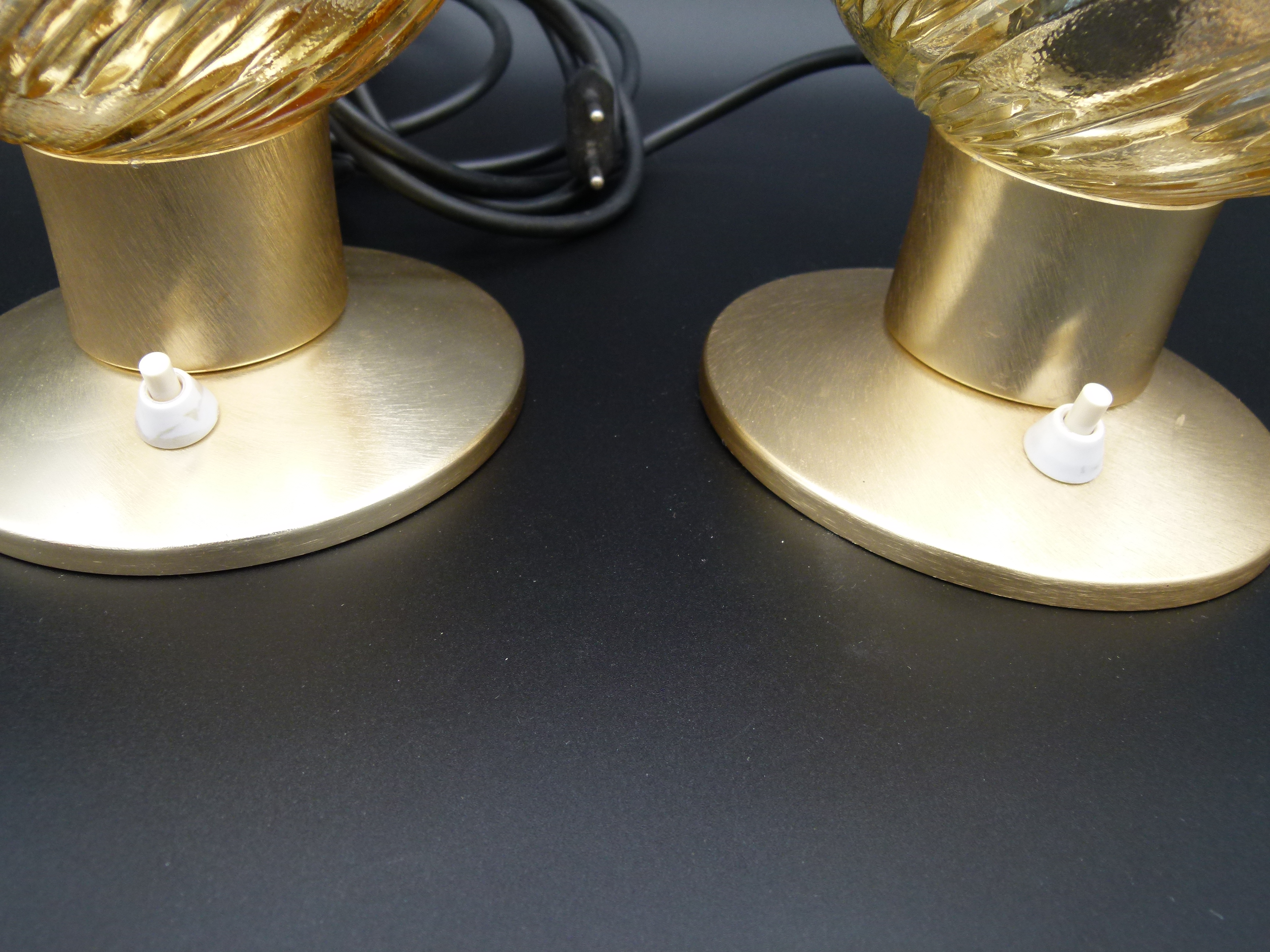 2 Mid Century Nachttischlampe Kugelleuchten 60er 