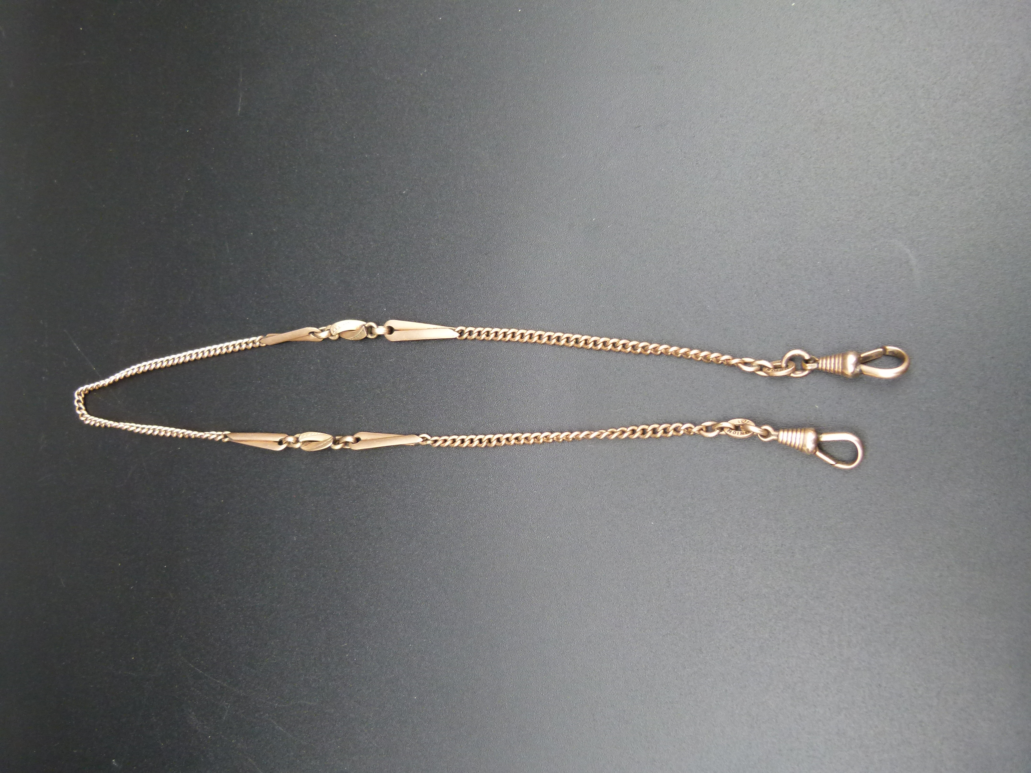 Ausgefallene antike vergoldete Taschenuhrkette 