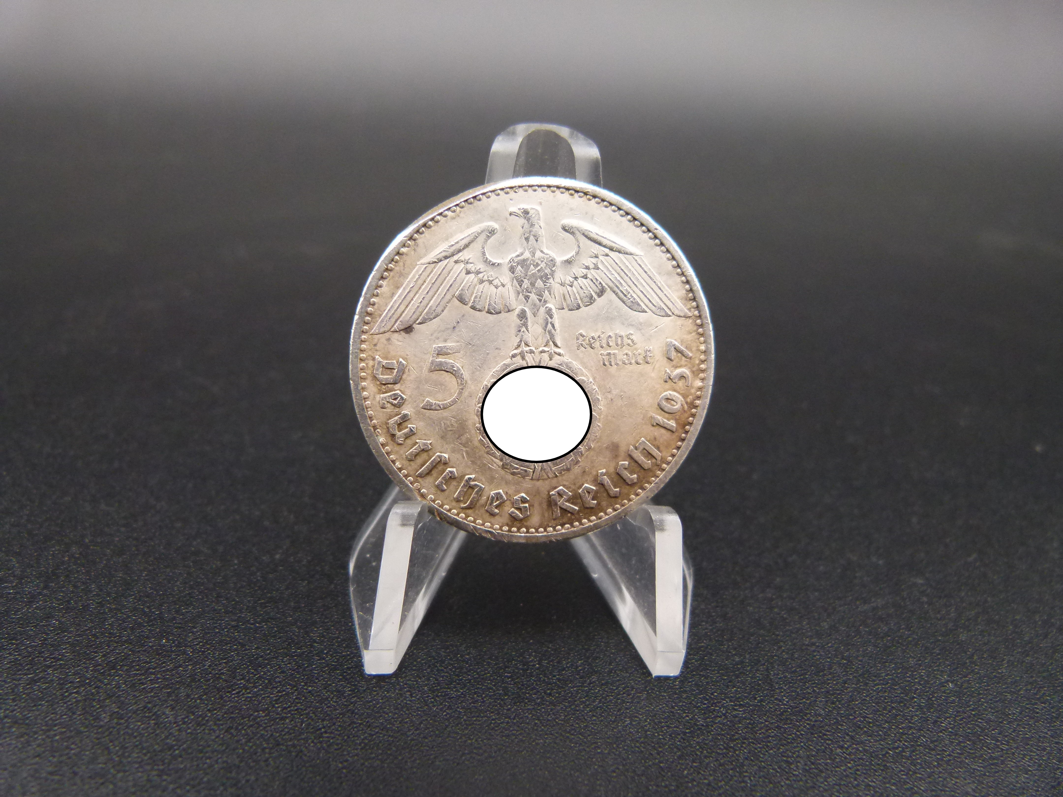 5 Reichsmark Hindenburg 1937 silber Muenze