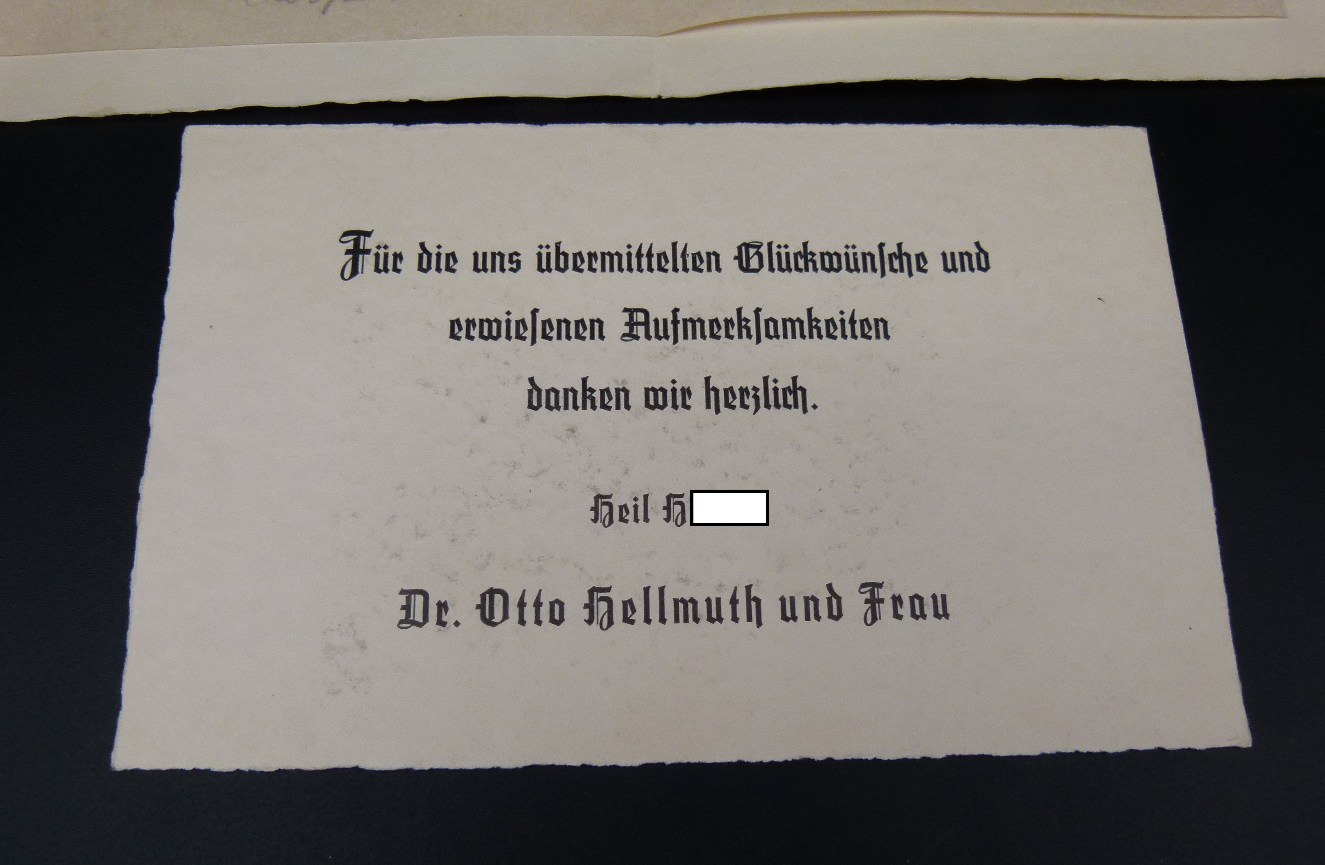 Schriftstuecke Gauleiter Otto Helmuth Geburt Sohn