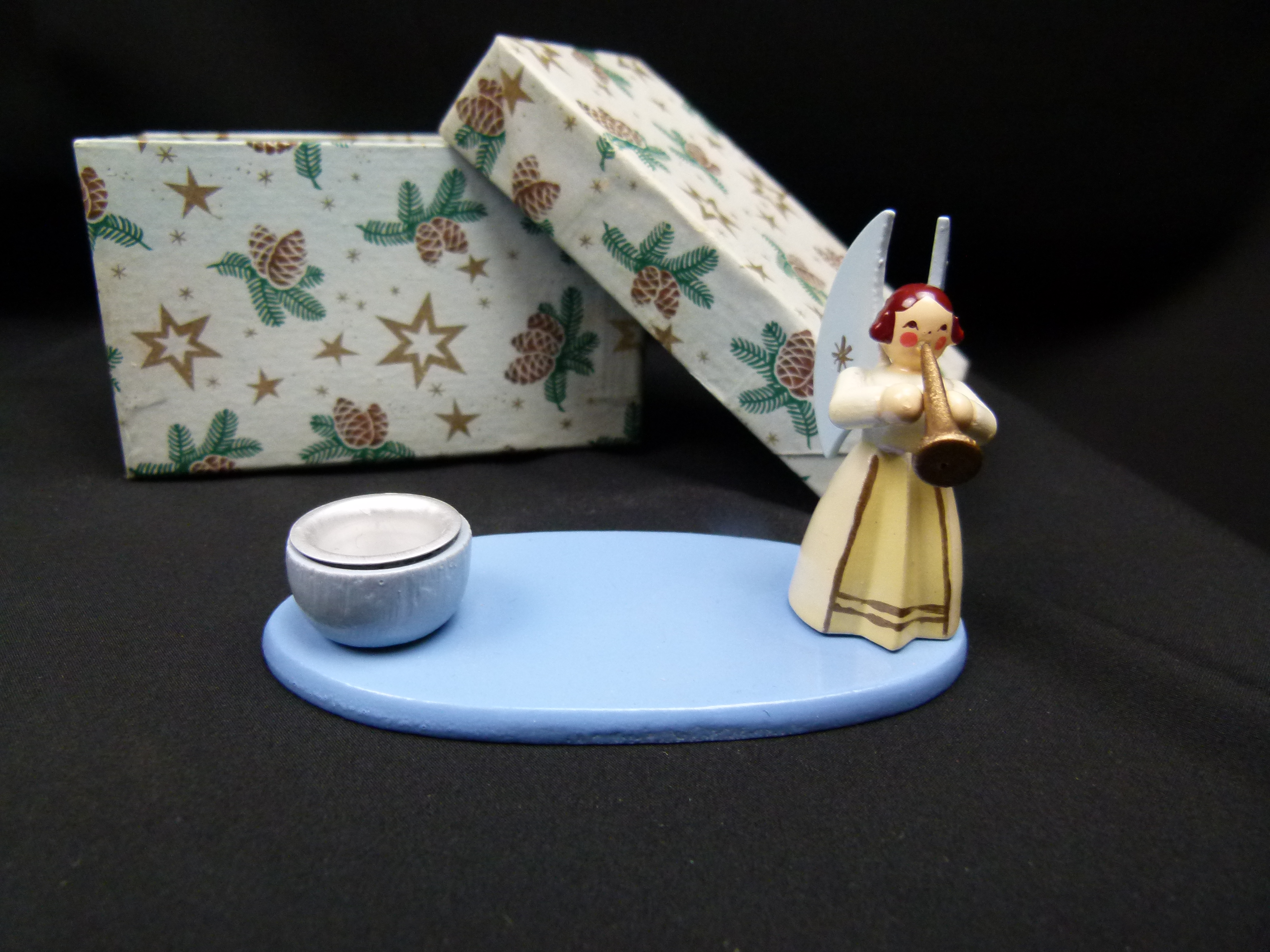 Traumhafter Engel Kerzenhalter in OVP Erzgebirge 