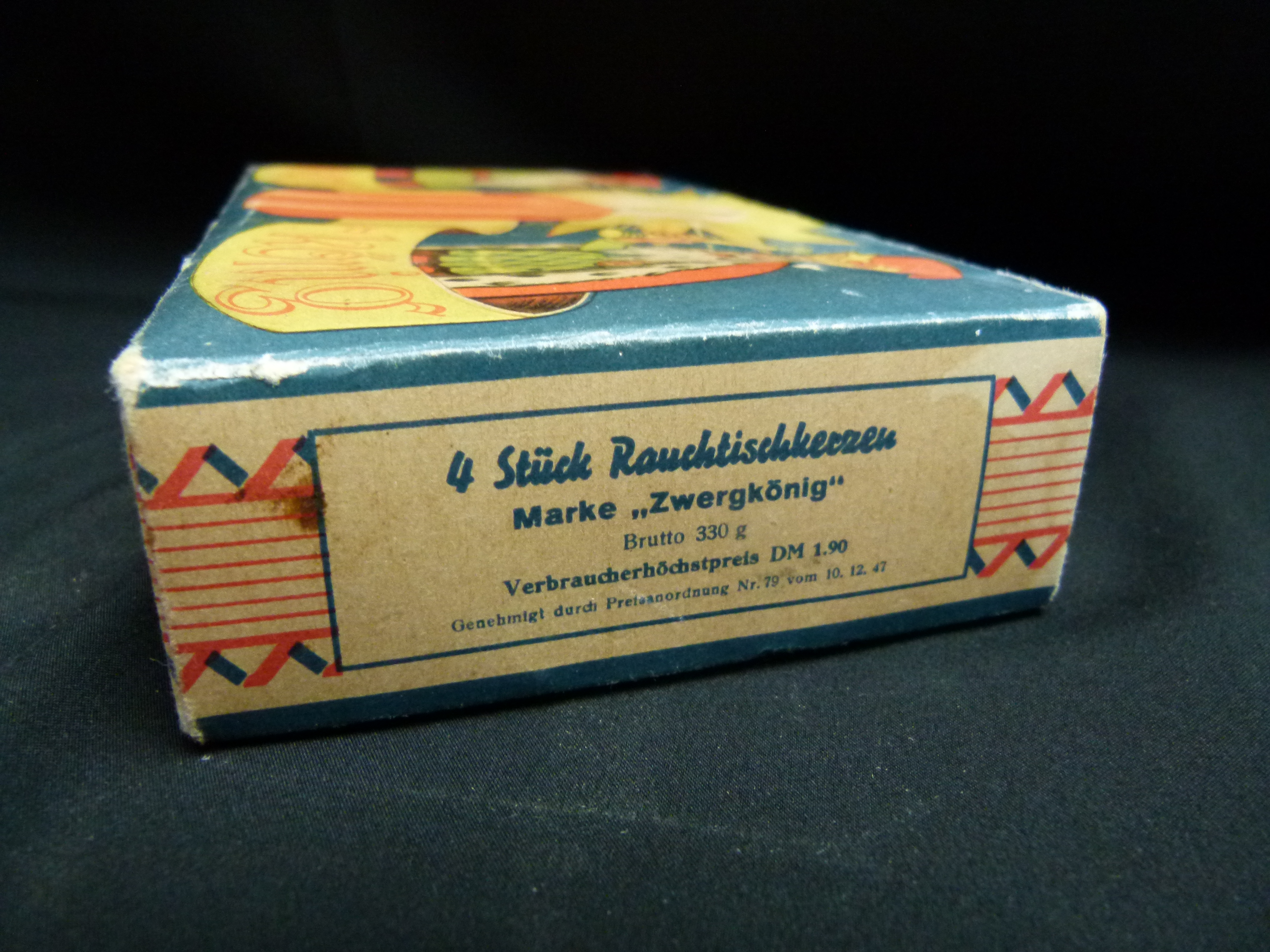 4 Rauchtischkerzen in OVP Zwergkoenig