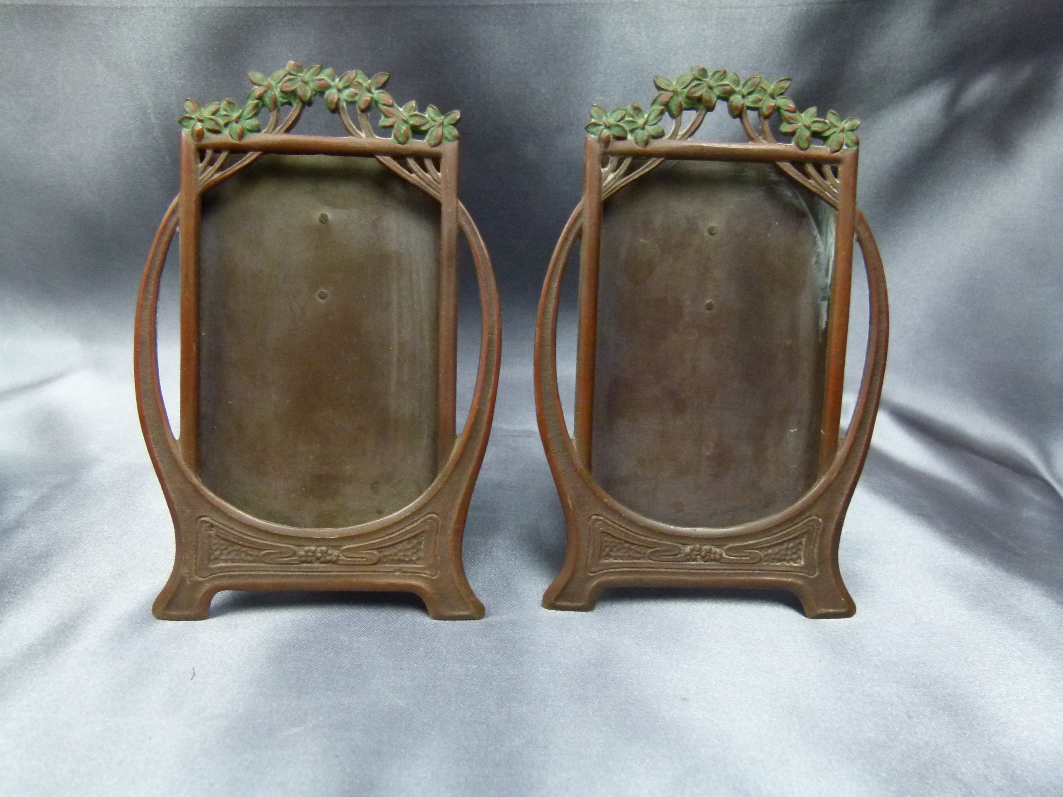 Jugendstil antike Tischbilderrahmen Pärchen Floral