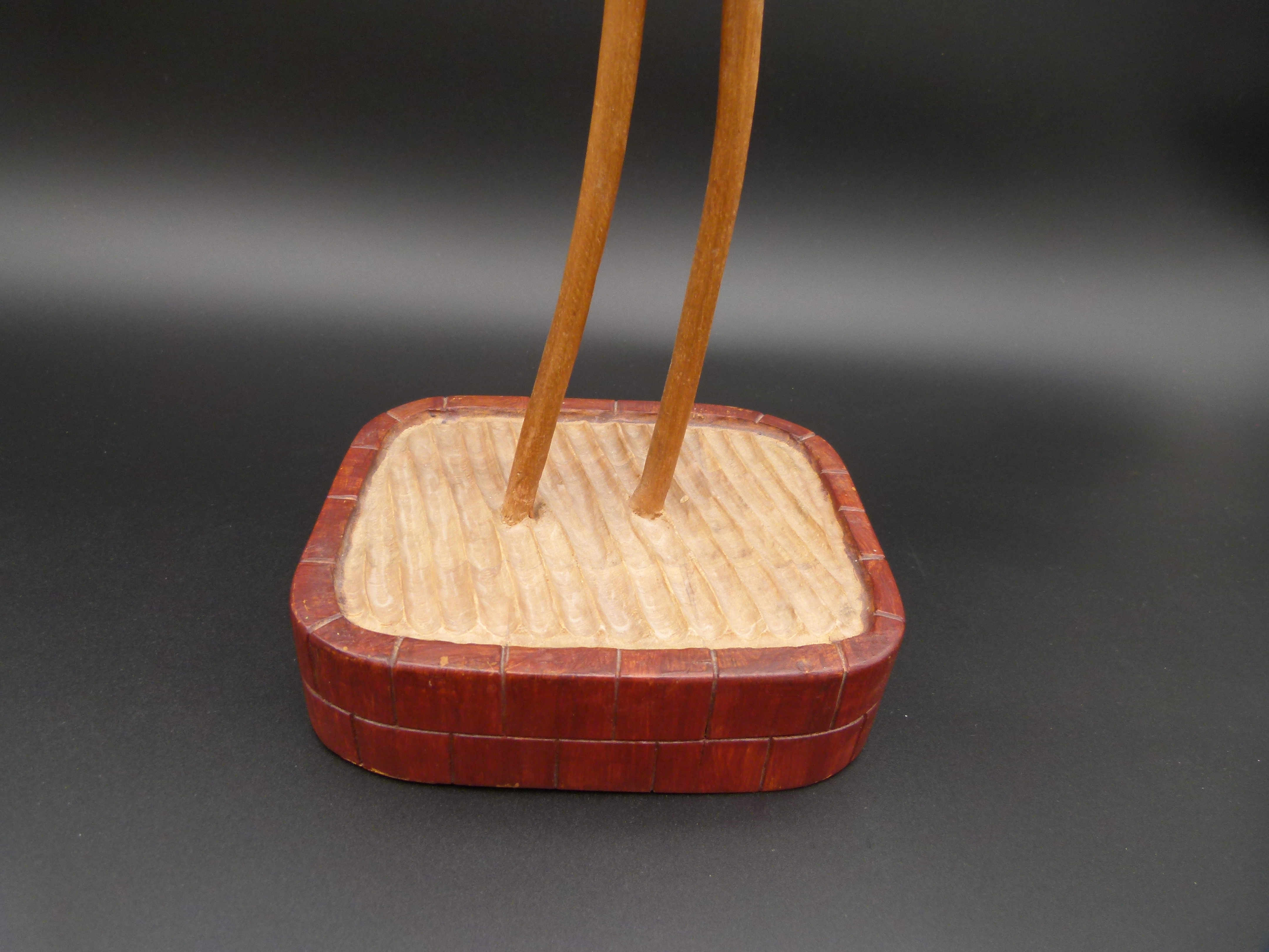 Holz Kranich Mid Century 64 cm Unikat 