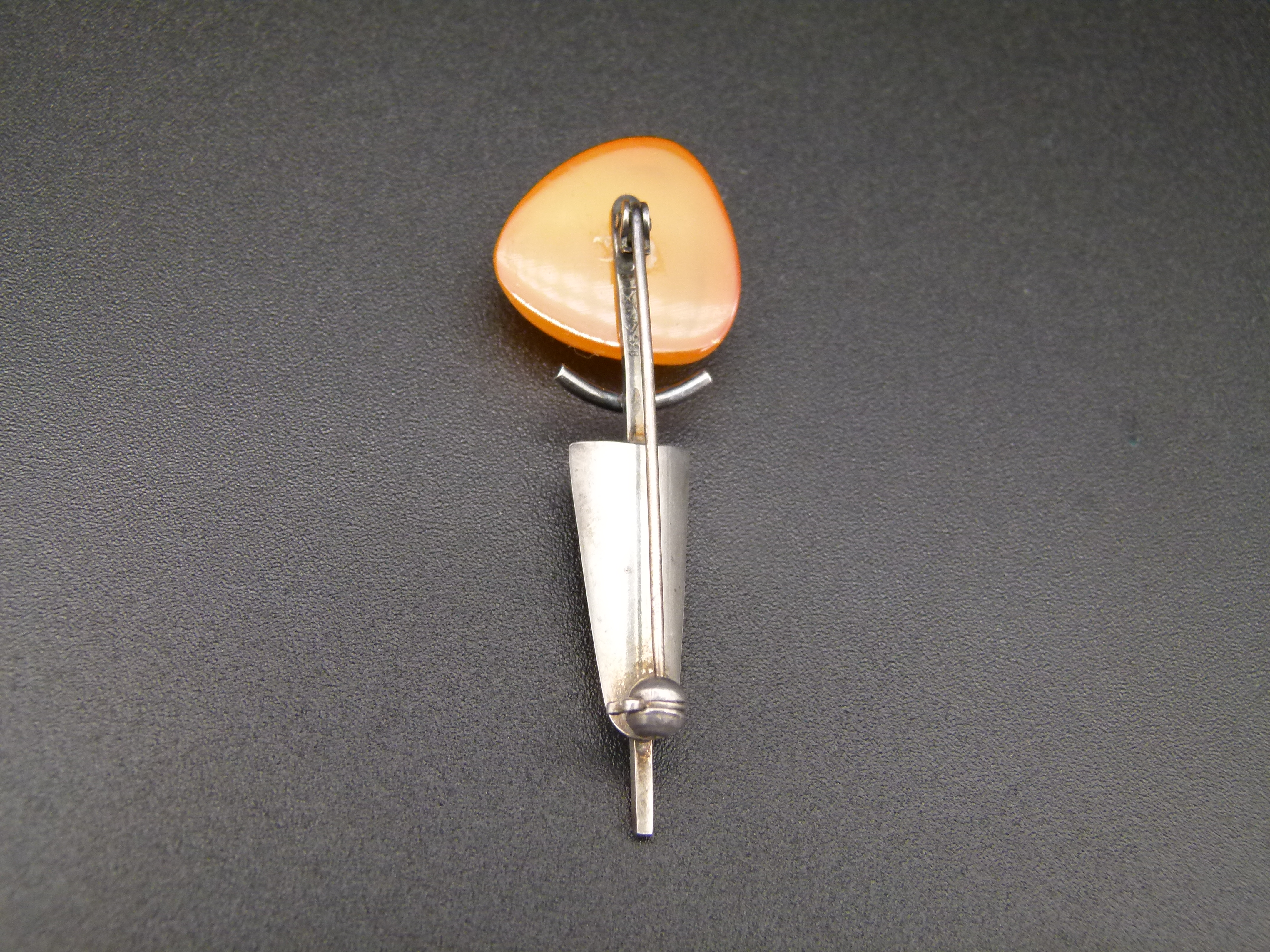 Traumhafte Art Deco Silber Brosche 835 Fisch Punze