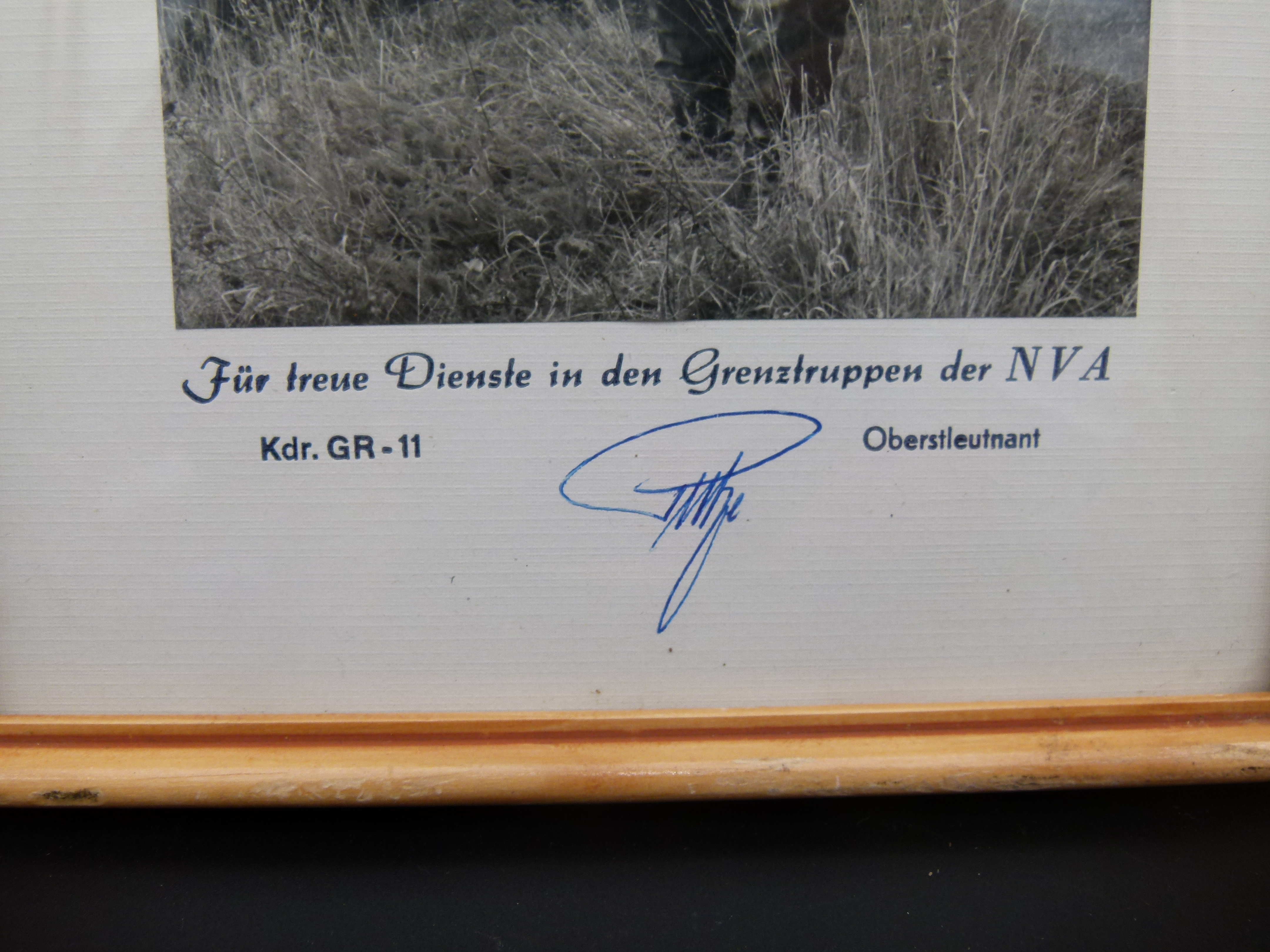 Foto Urkunde Grenz Regiment 11 Fuer Treue Dienste