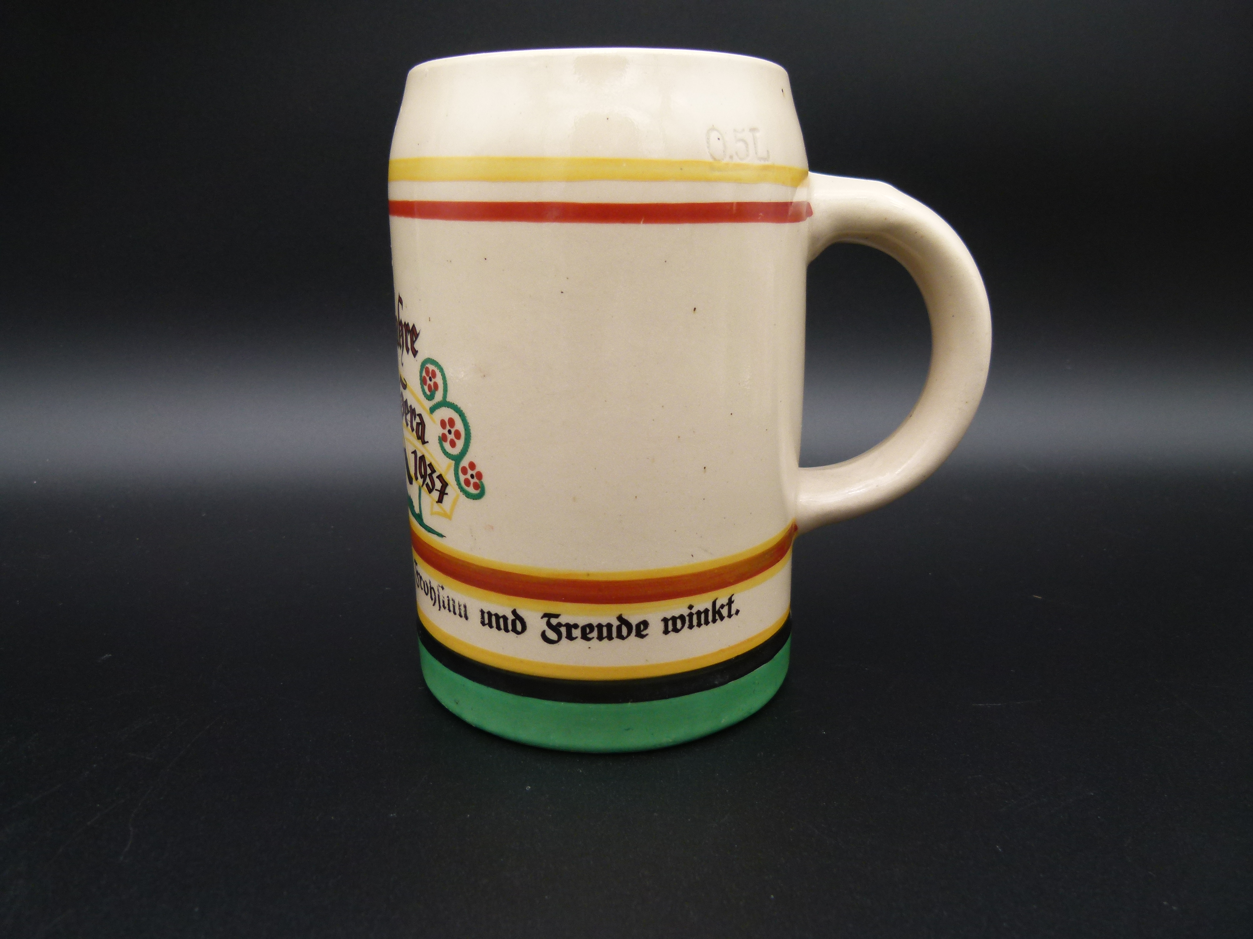 Bierkrug 700 Jahre Stadt Gera 1937 Koestritzer Bier