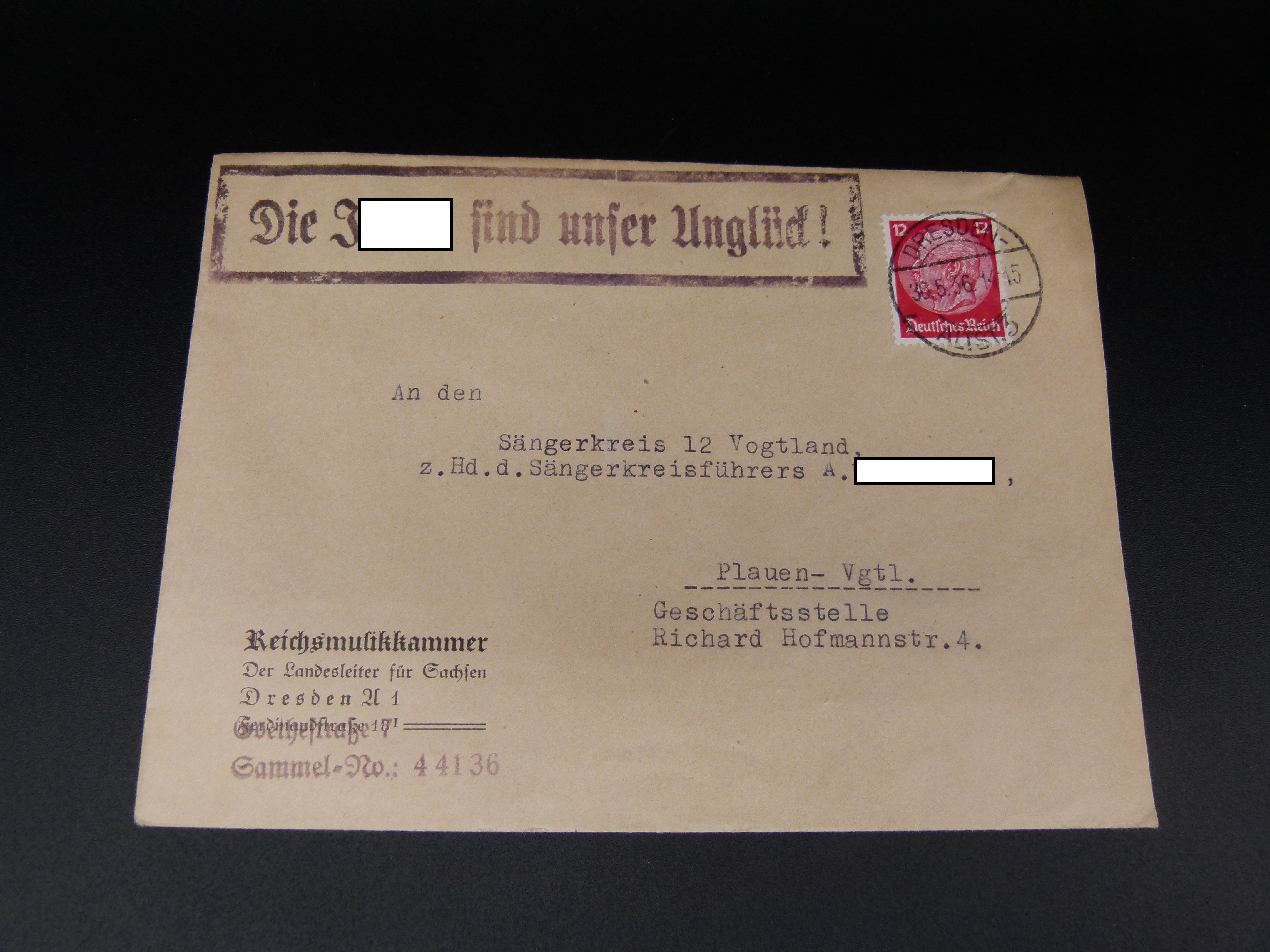 Briefumschlag Sonderstempel Die Juden sind