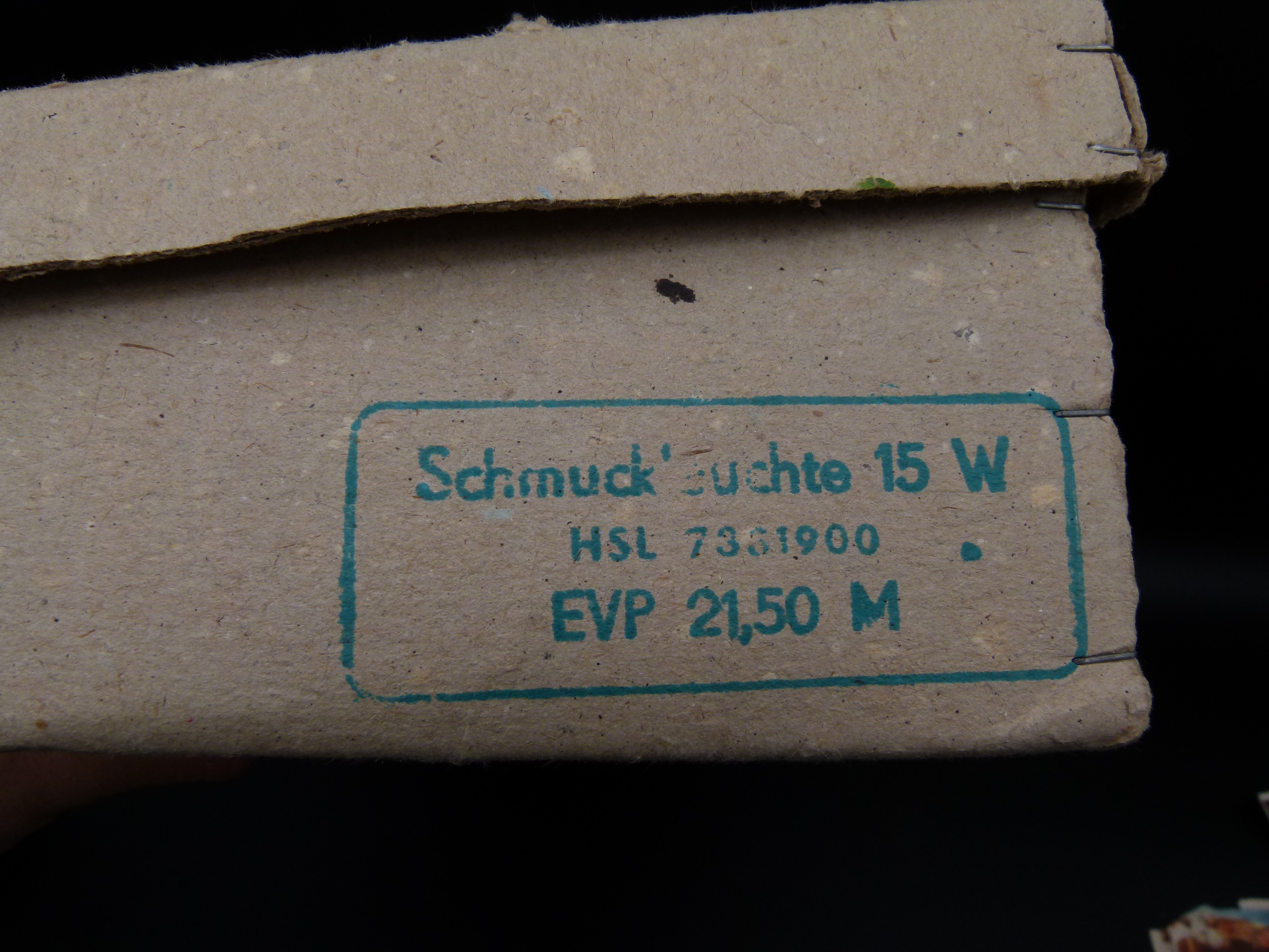 Wandleuchte GLZ Grubenlampe in OVP mit Aufdruck