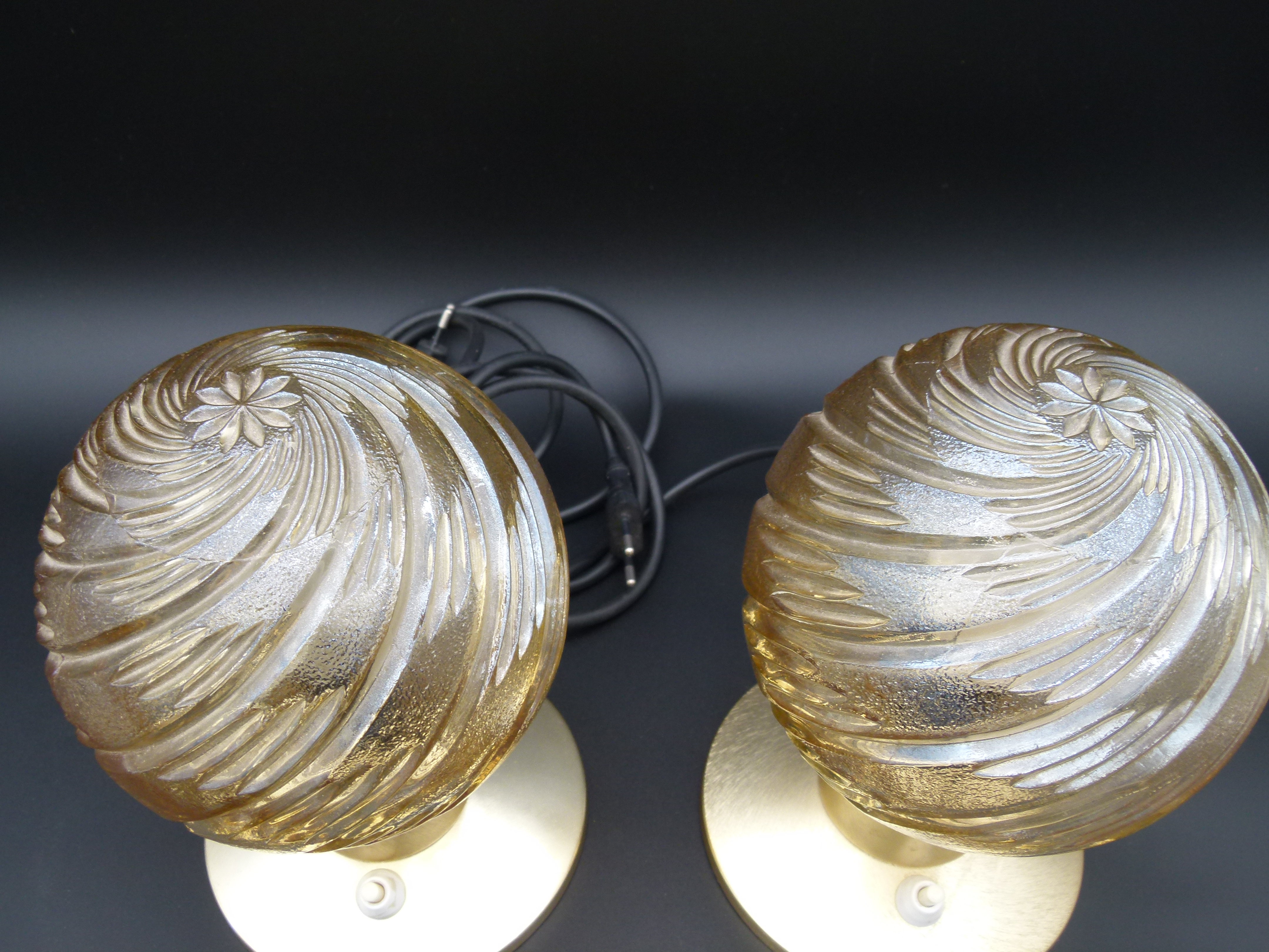 2 Mid Century Nachttischlampe Kugelleuchten 60er 