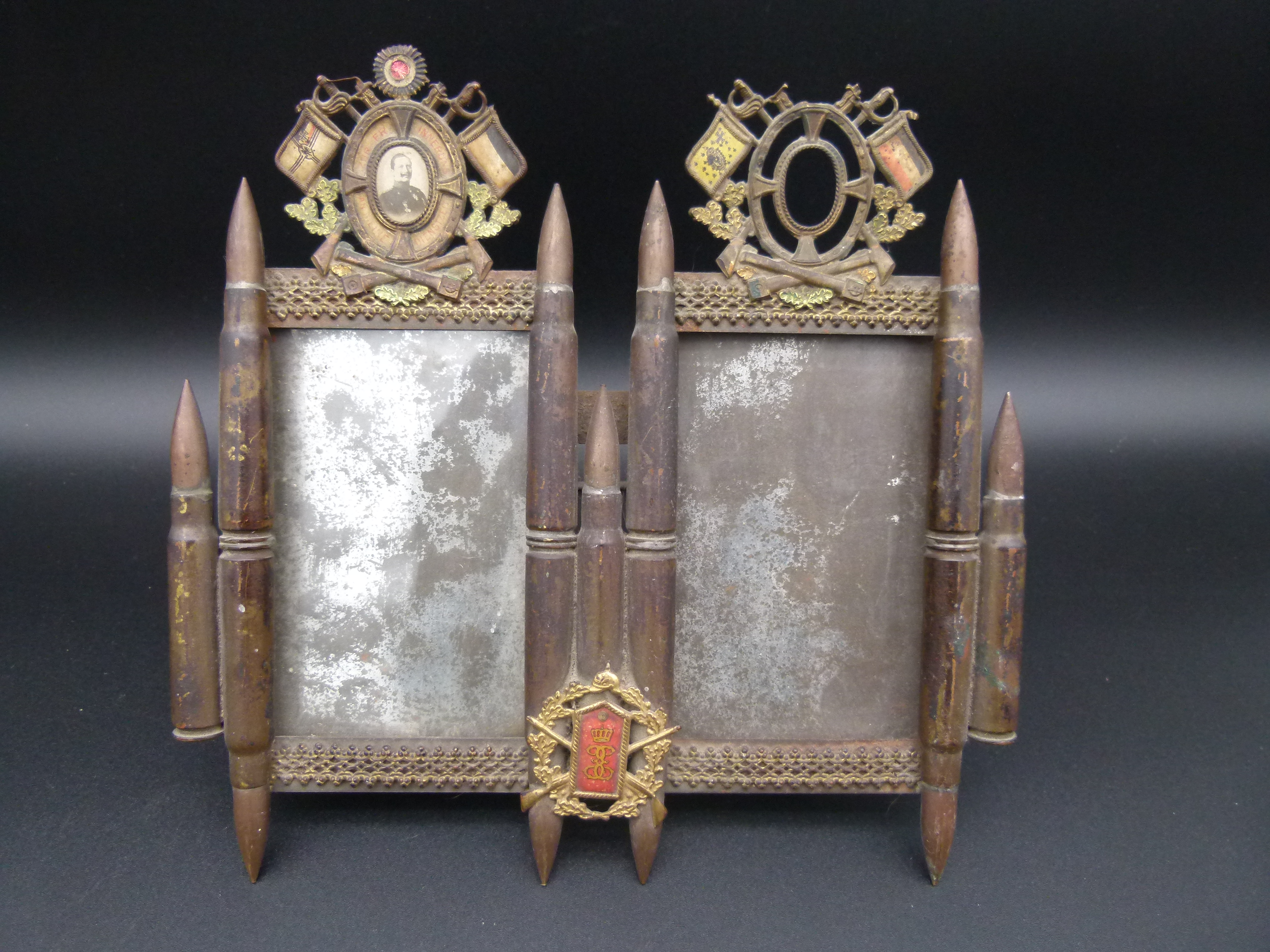 Patriotischer Tischbilderrahmen WK1Patronen KUK