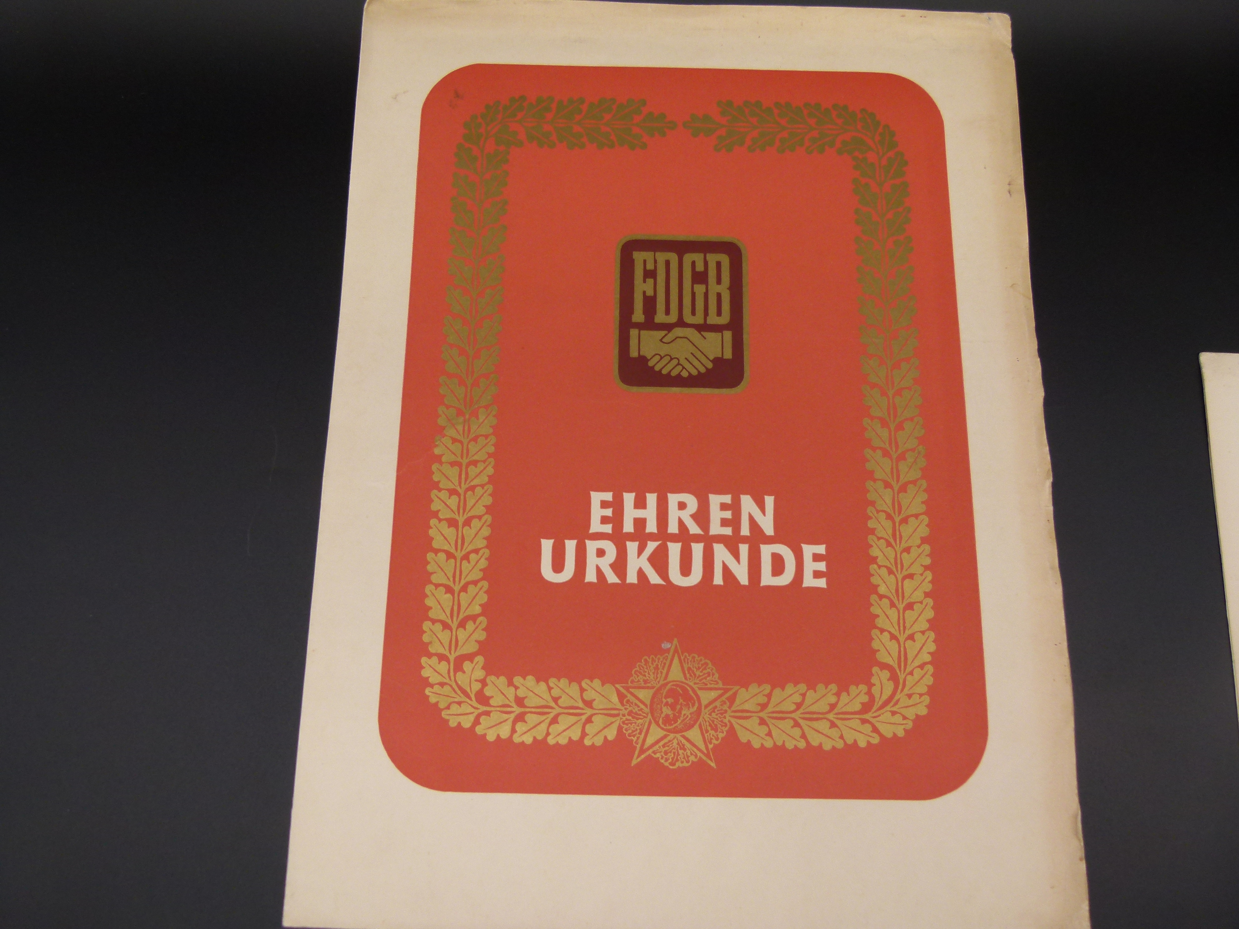 Seltene Gruppe 50er Jahre Partei Ehrenurkunden