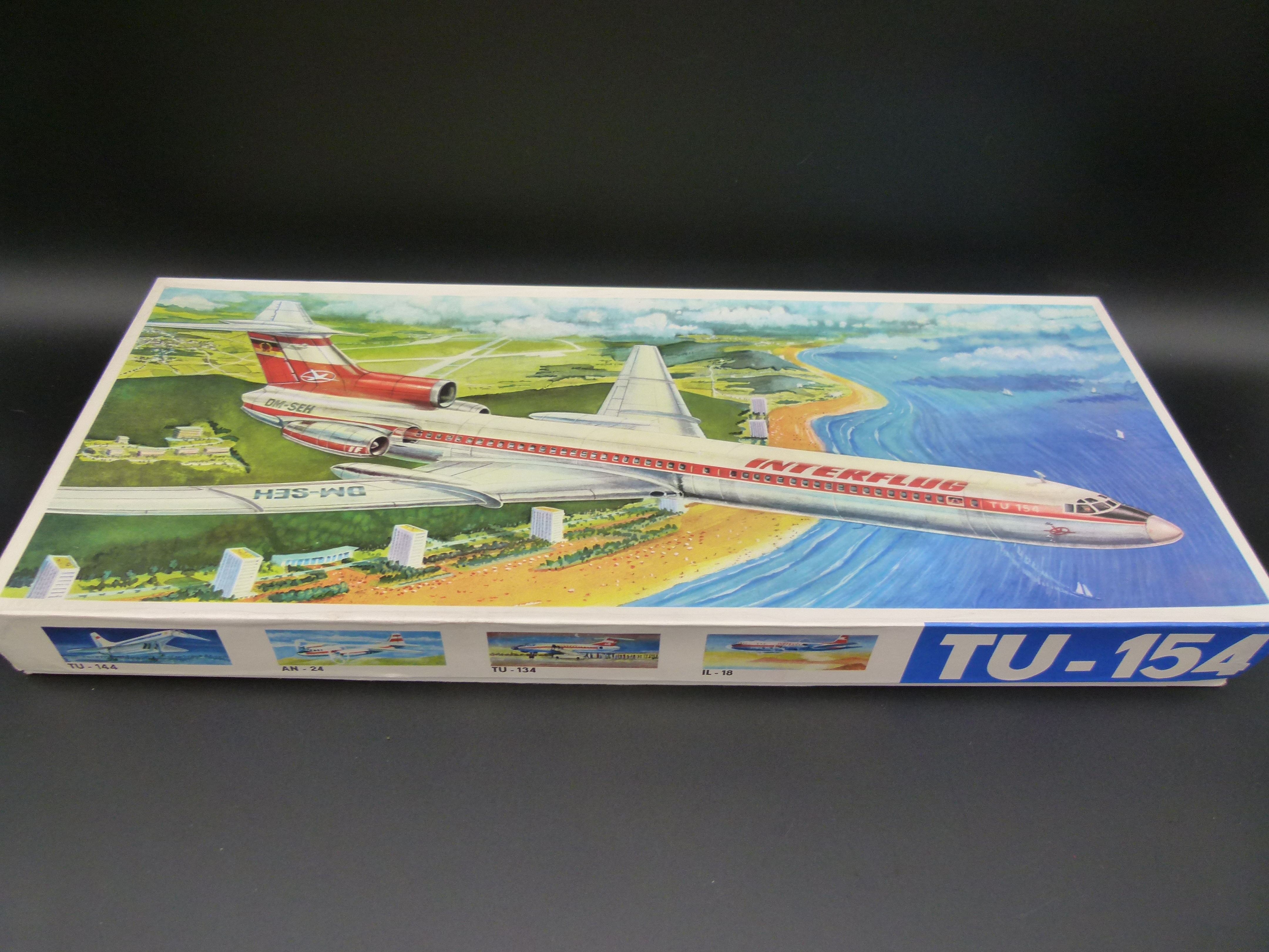 Modellbausatz Interflug DDR TU 154 Plasticart OVP