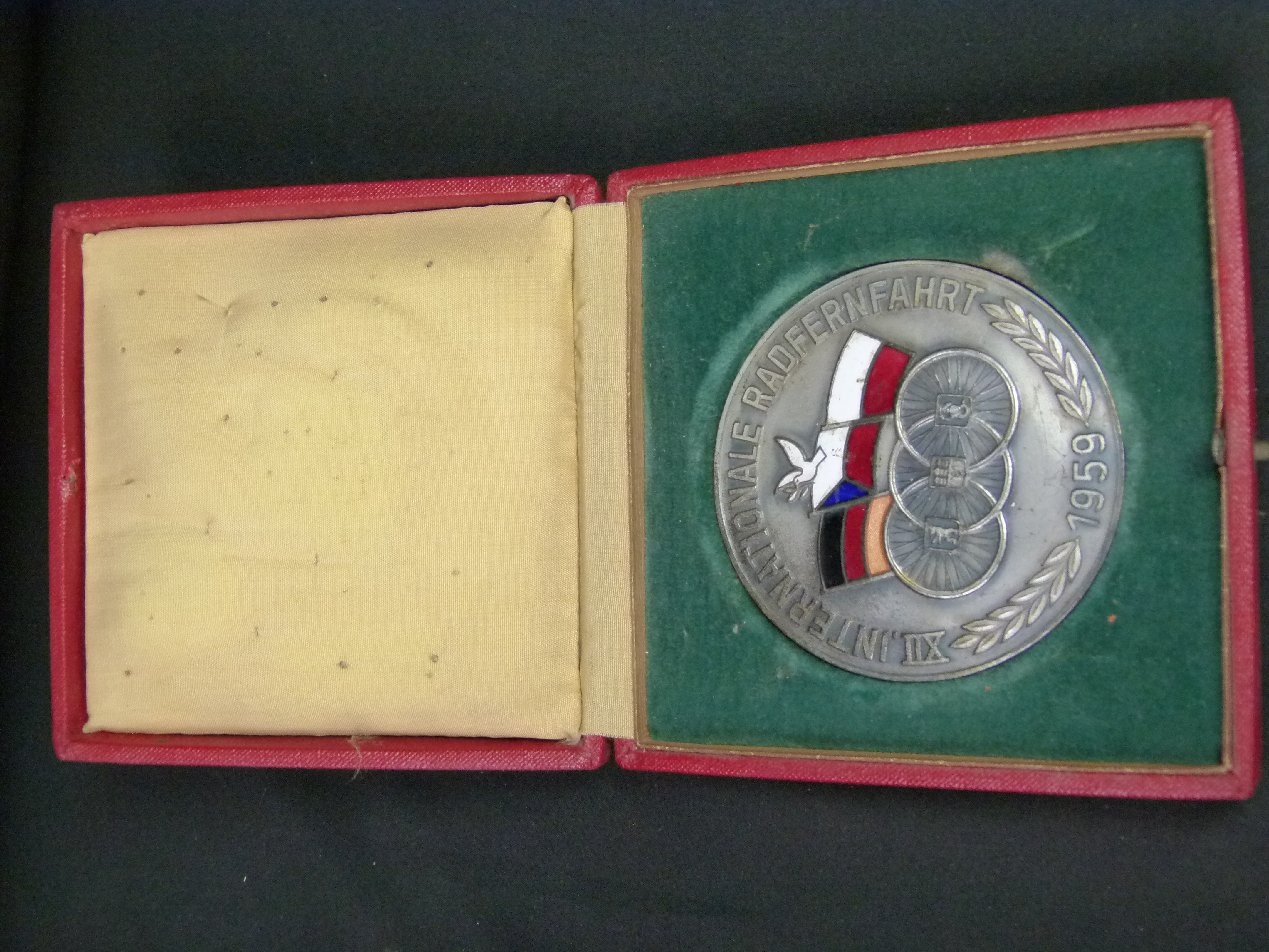 Emaillierte Plakette 12. Internationale Radfernfahrt