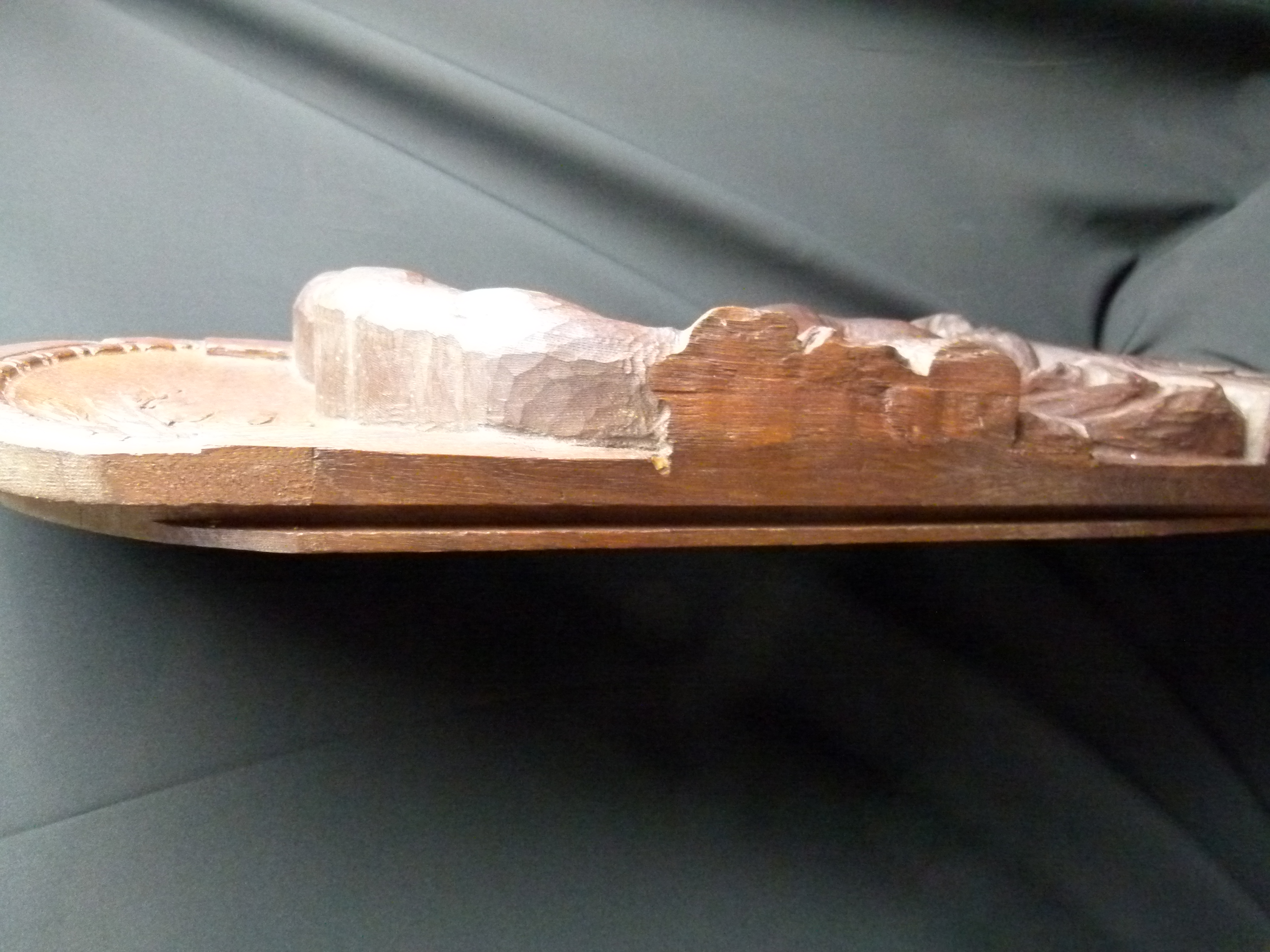 Großes Holzrelief WK1 Soldat mit Schwert und EK