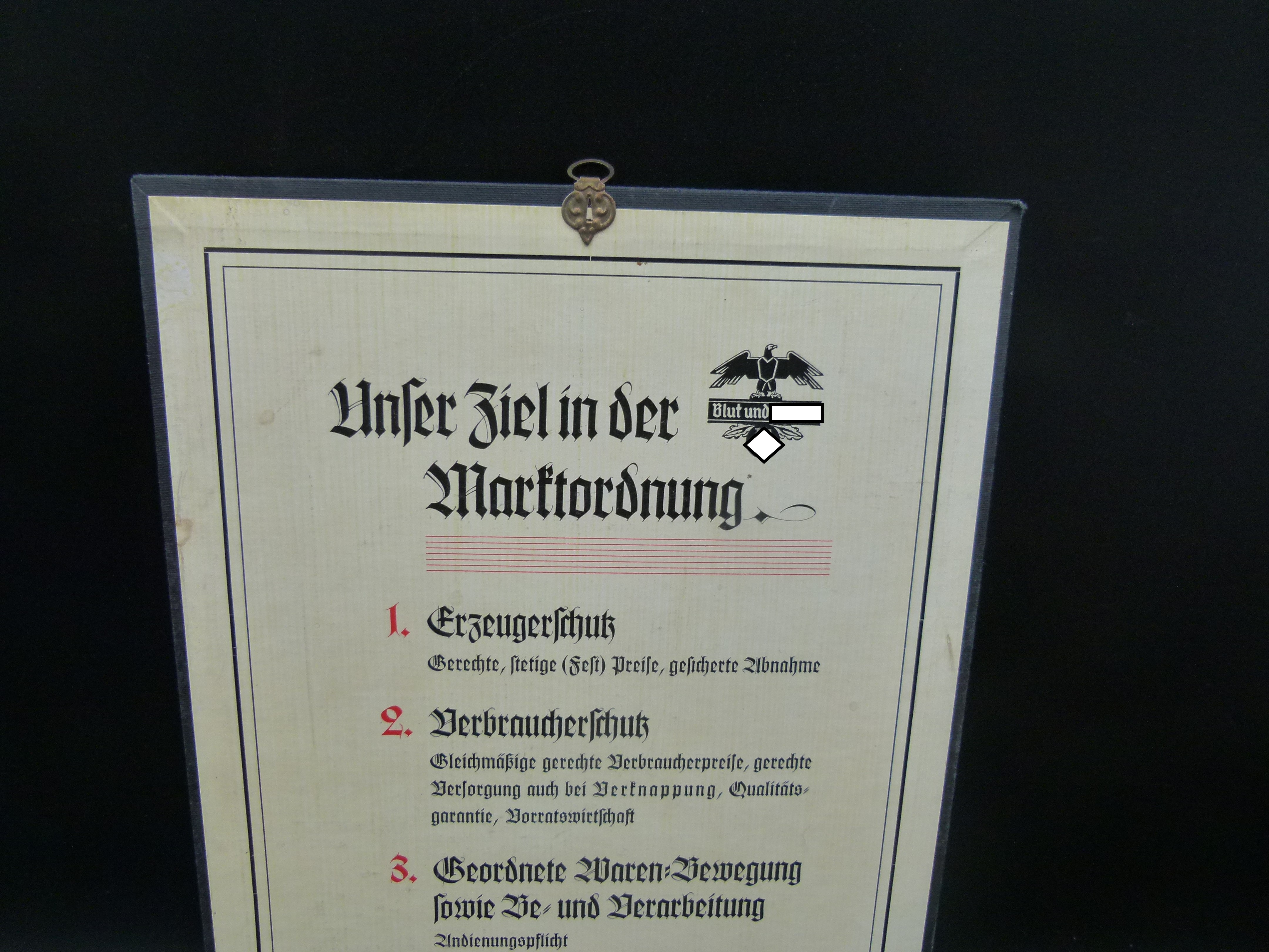 Reichsnaehrstand Aushaengeschild Unser Ziel 