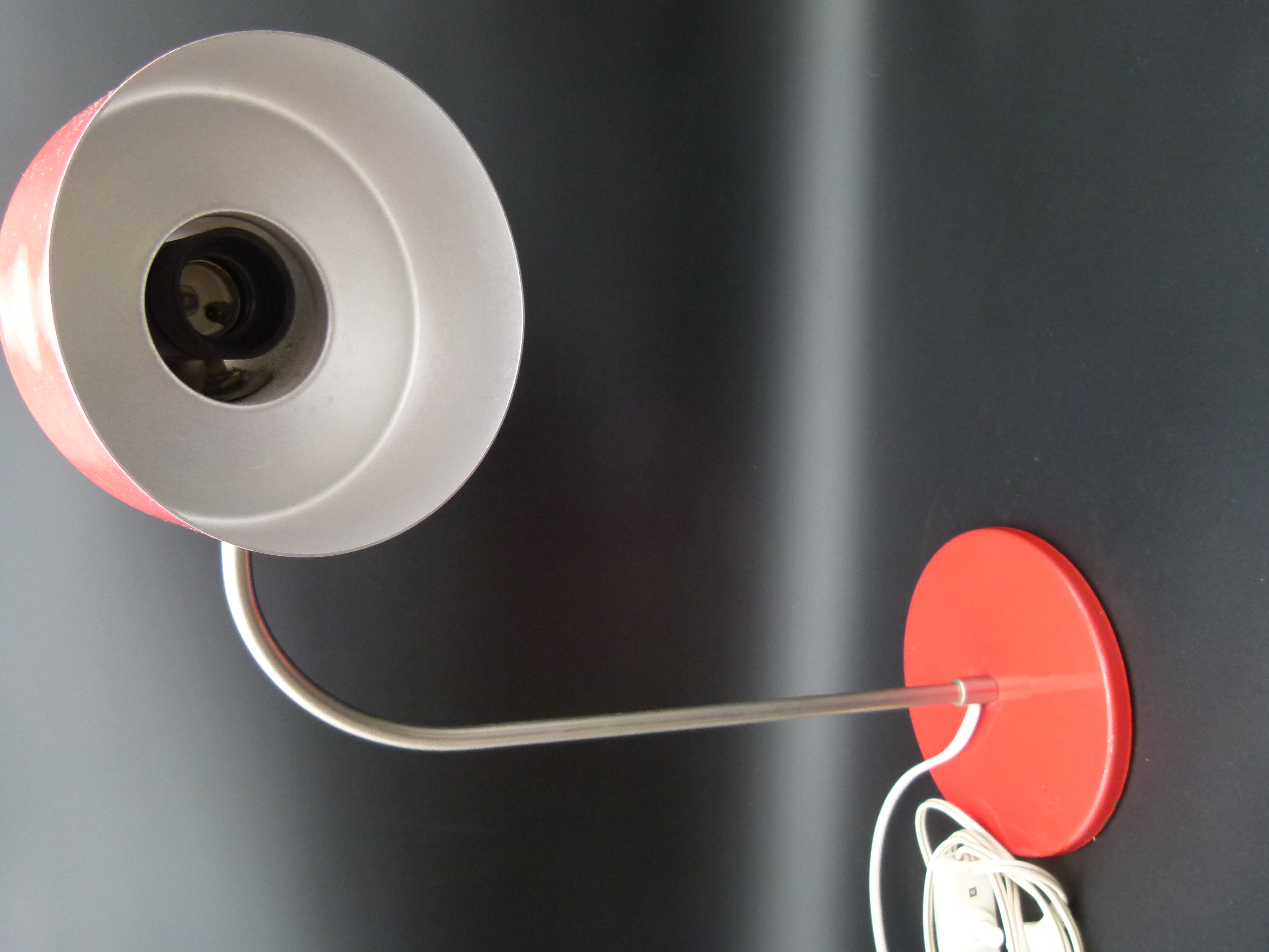60er 70er Jahre Schreibtischlampe rot DDR Design