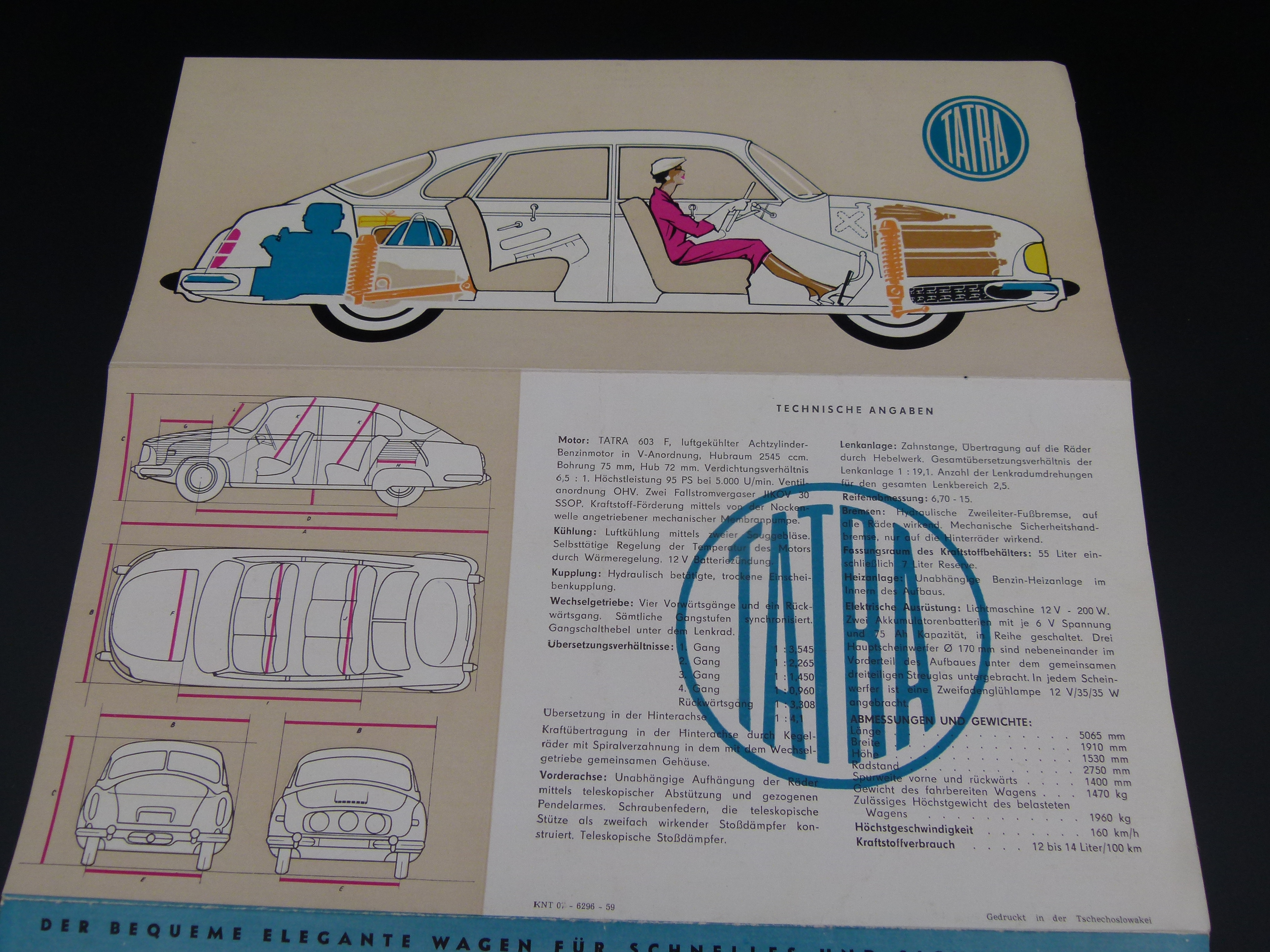 Tatra 603 Werbeheft original Faltblatt Oldtimer