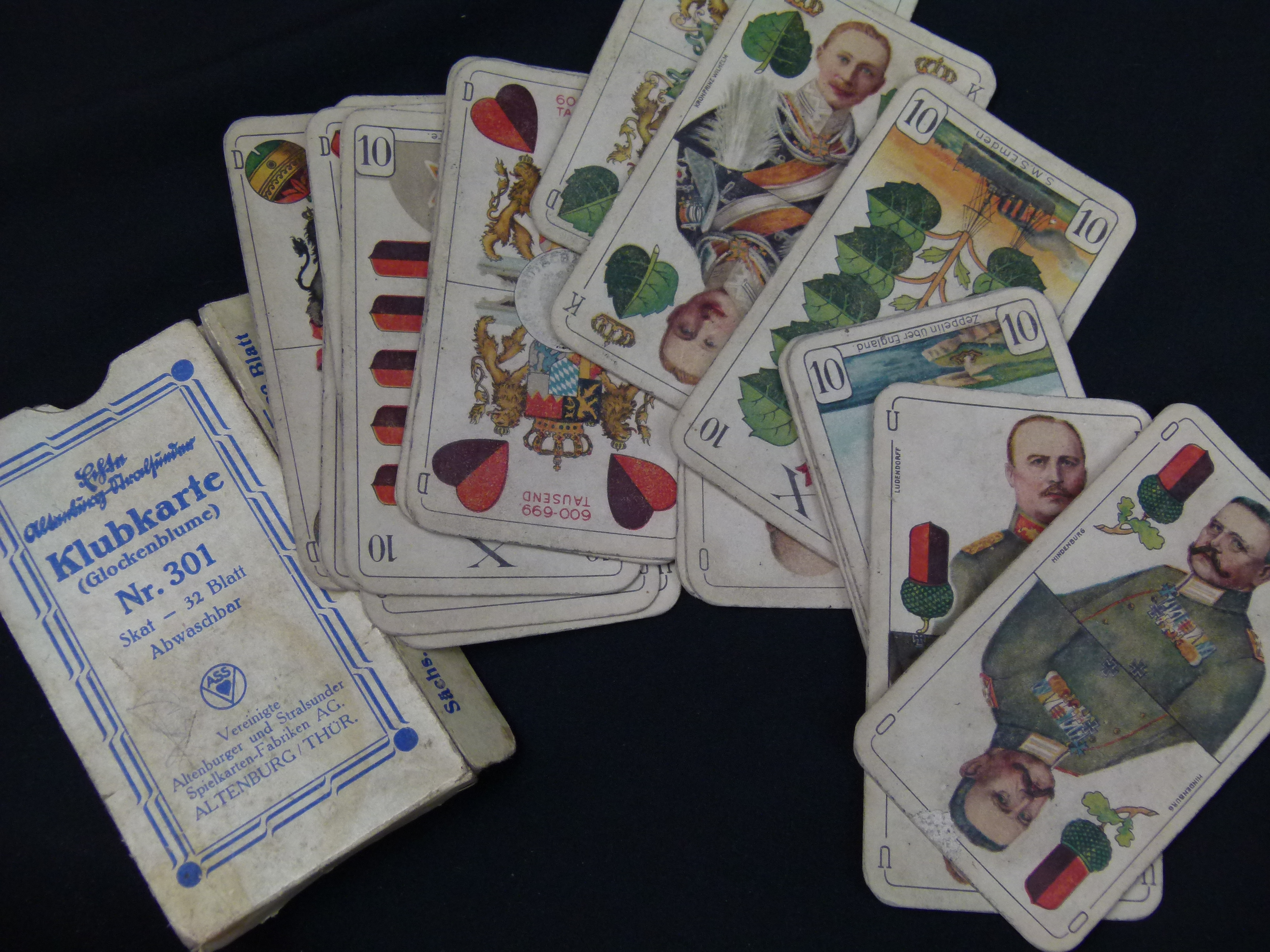 Antikes Skatblatt WK1 Militär Salem Gold