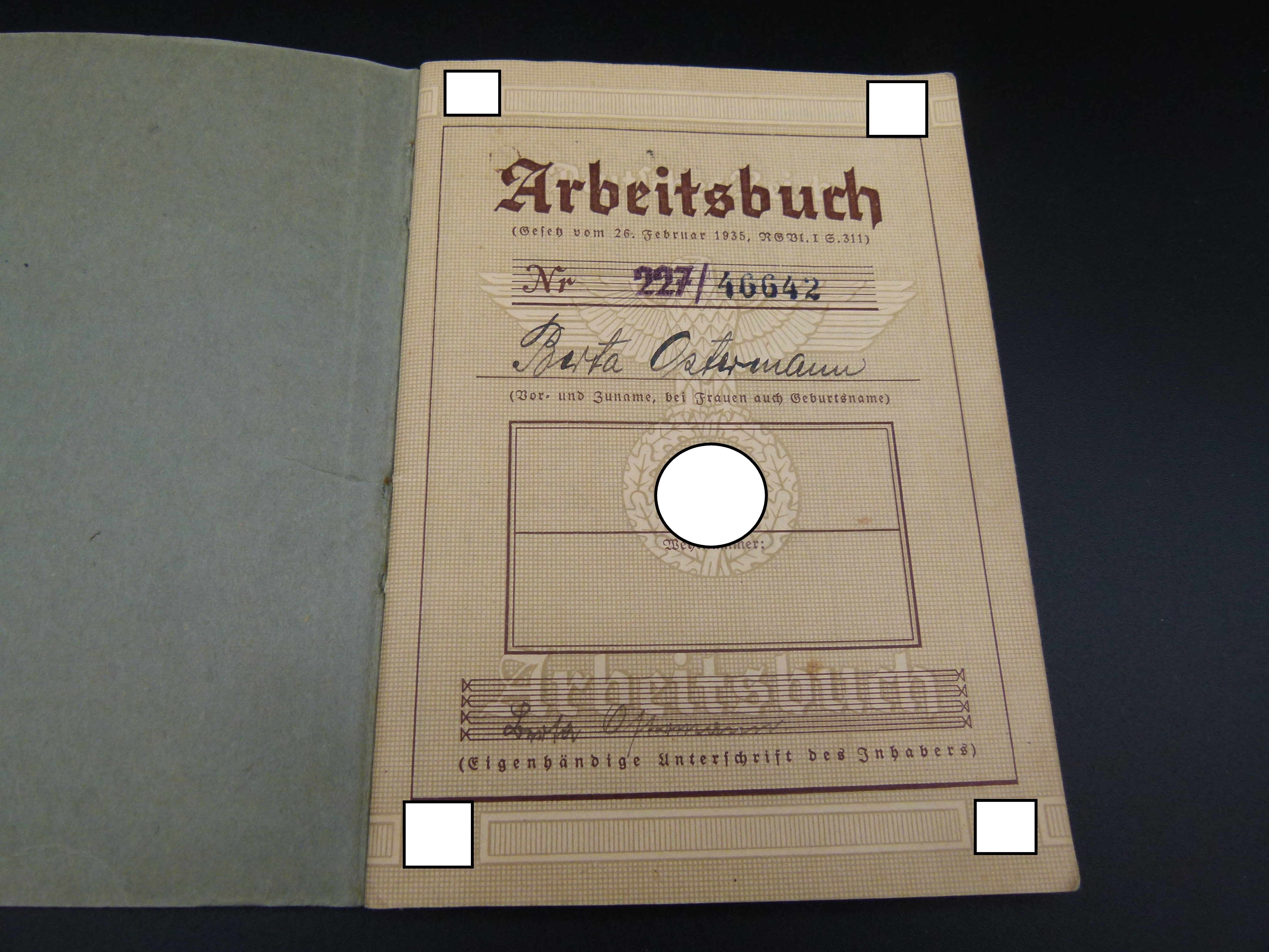 Arbeitsbuch Frau Luftfahrt Zwickau Sudetenland 