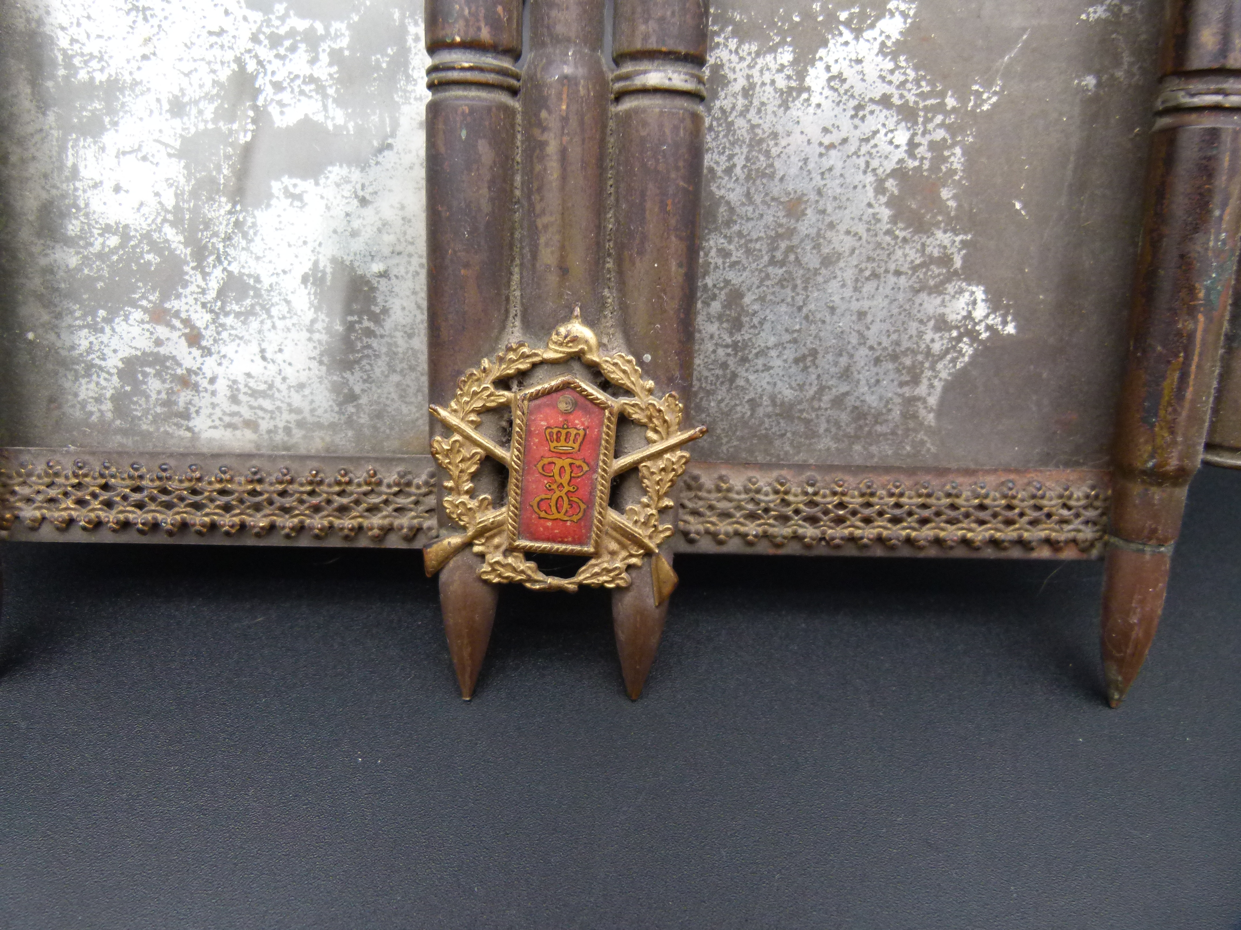 Patriotischer Tischbilderrahmen WK1Patronen KUK