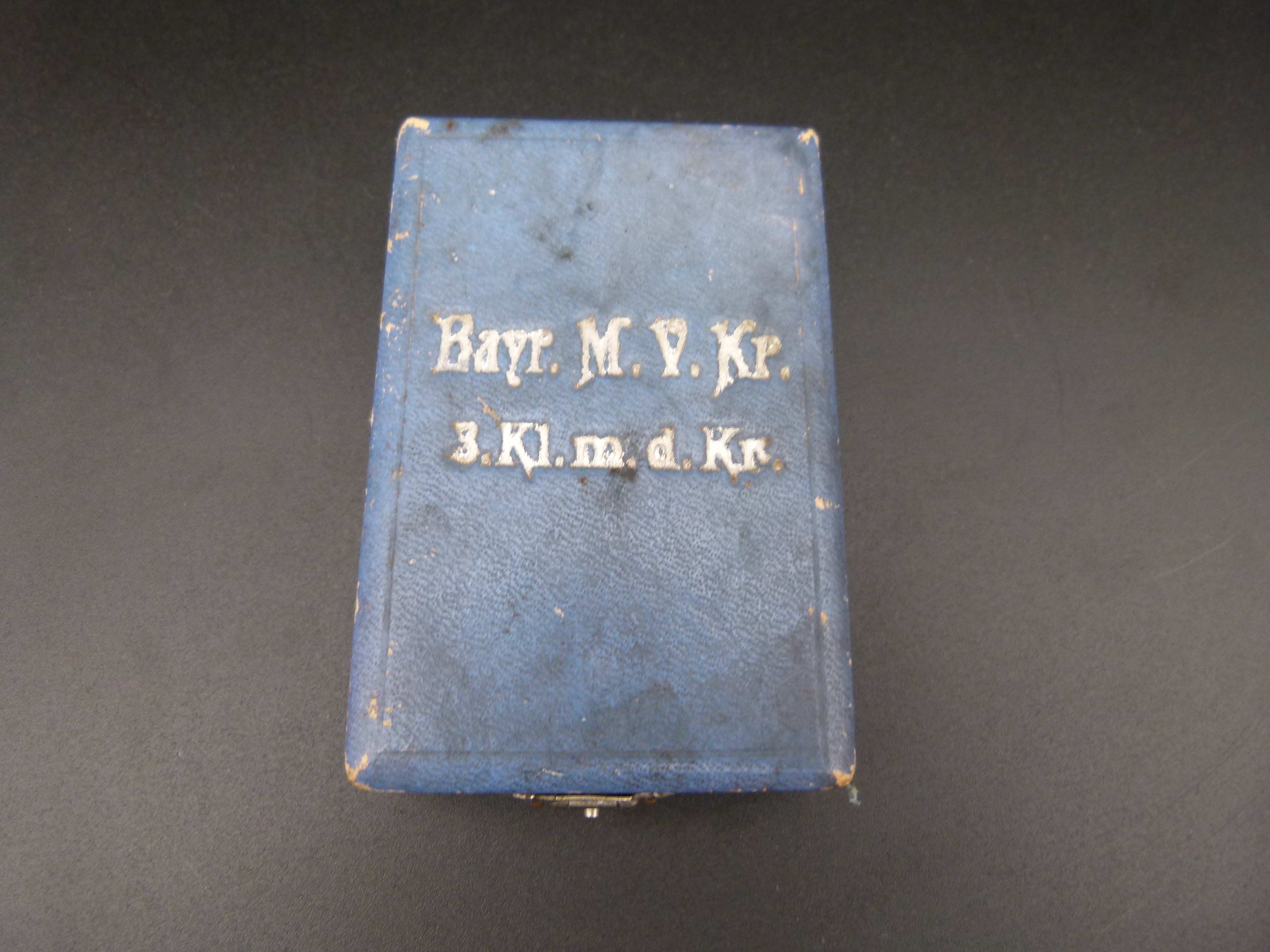 Etui Bayr. Militaer Verdienstkreuz 3 Klasse mit Krone