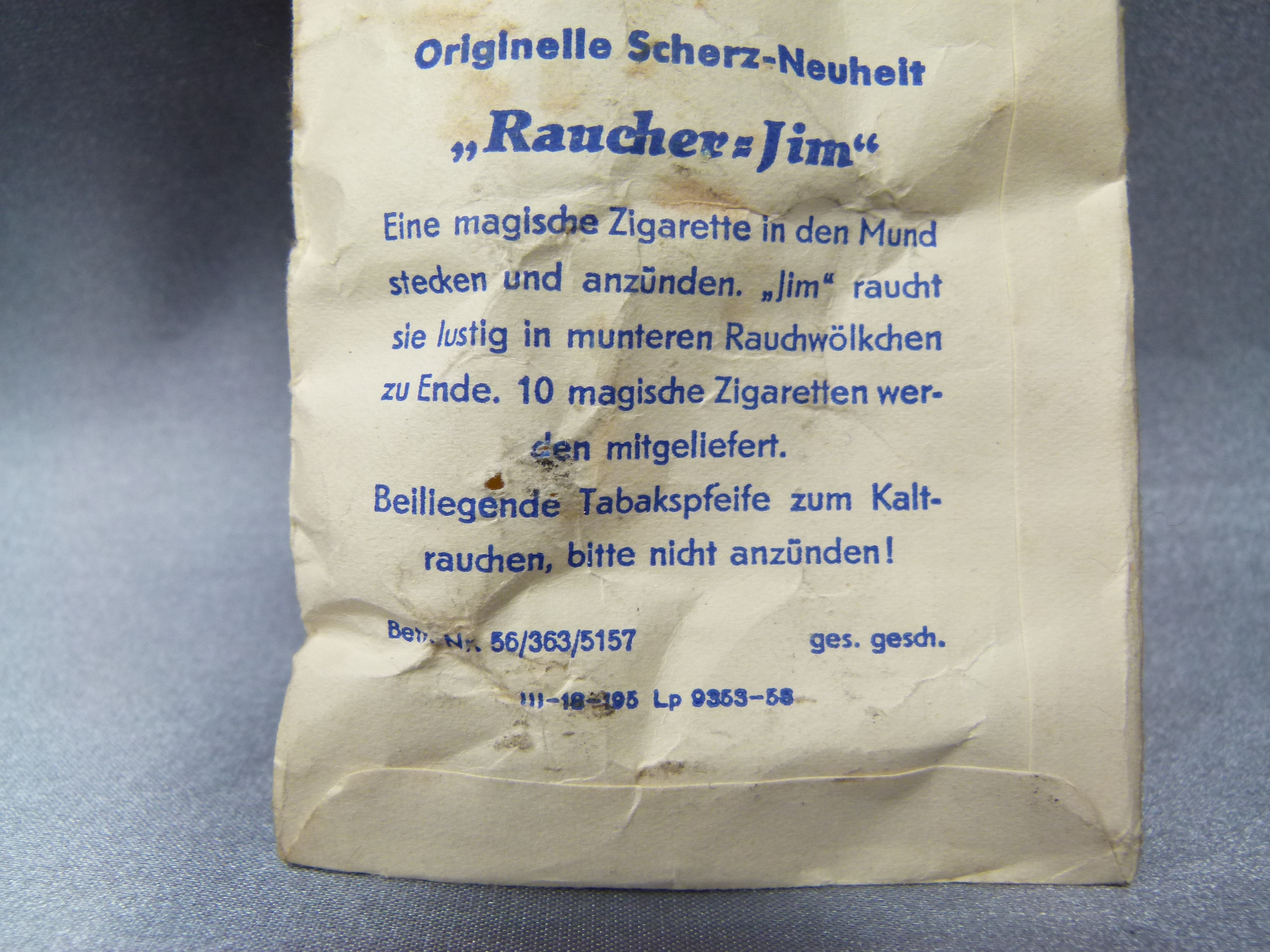 Raucher Jim Massefigur in original Verpackung Ges. Gesch.