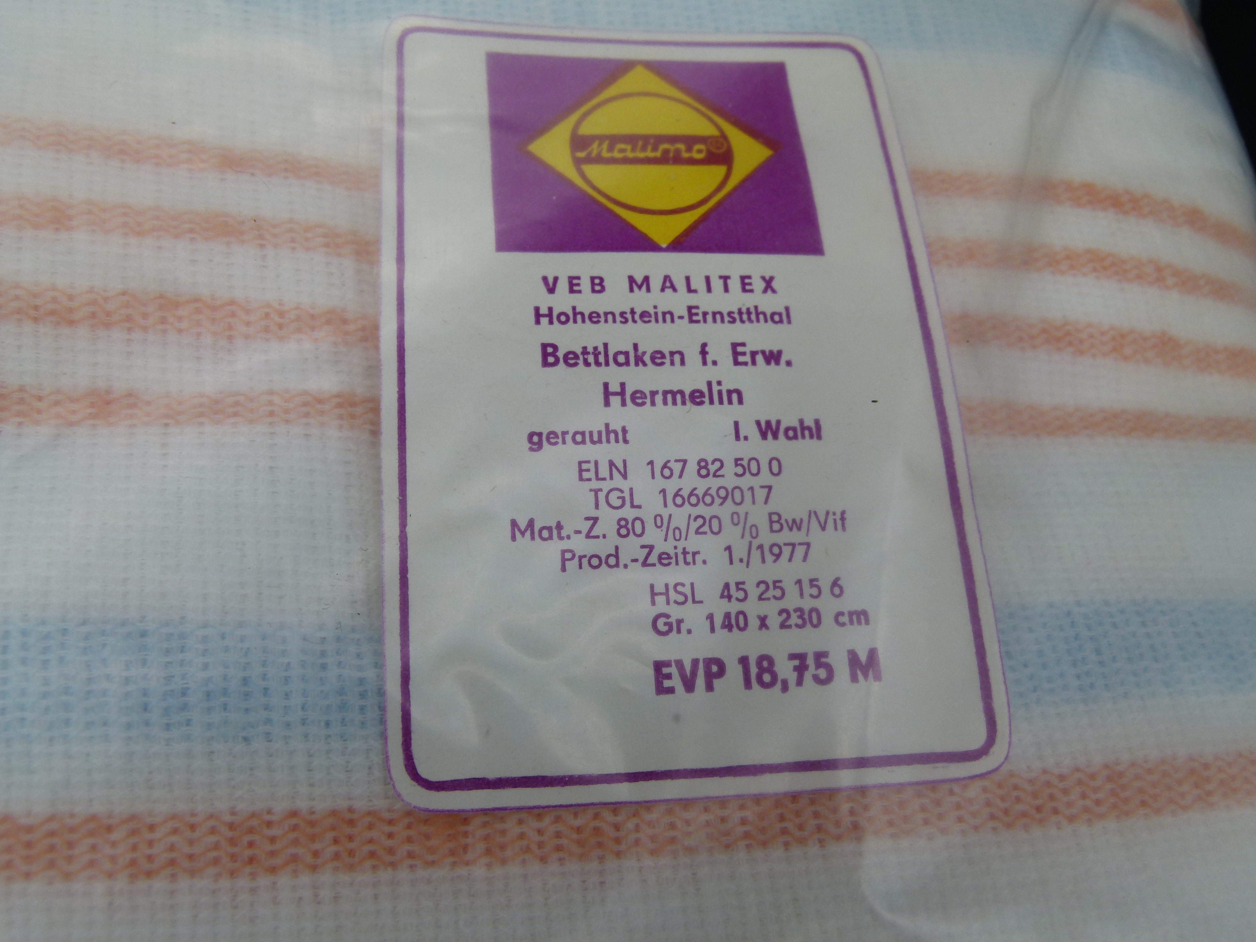 DDR Bettlaken Set in OVP VEB Malitex Malimo