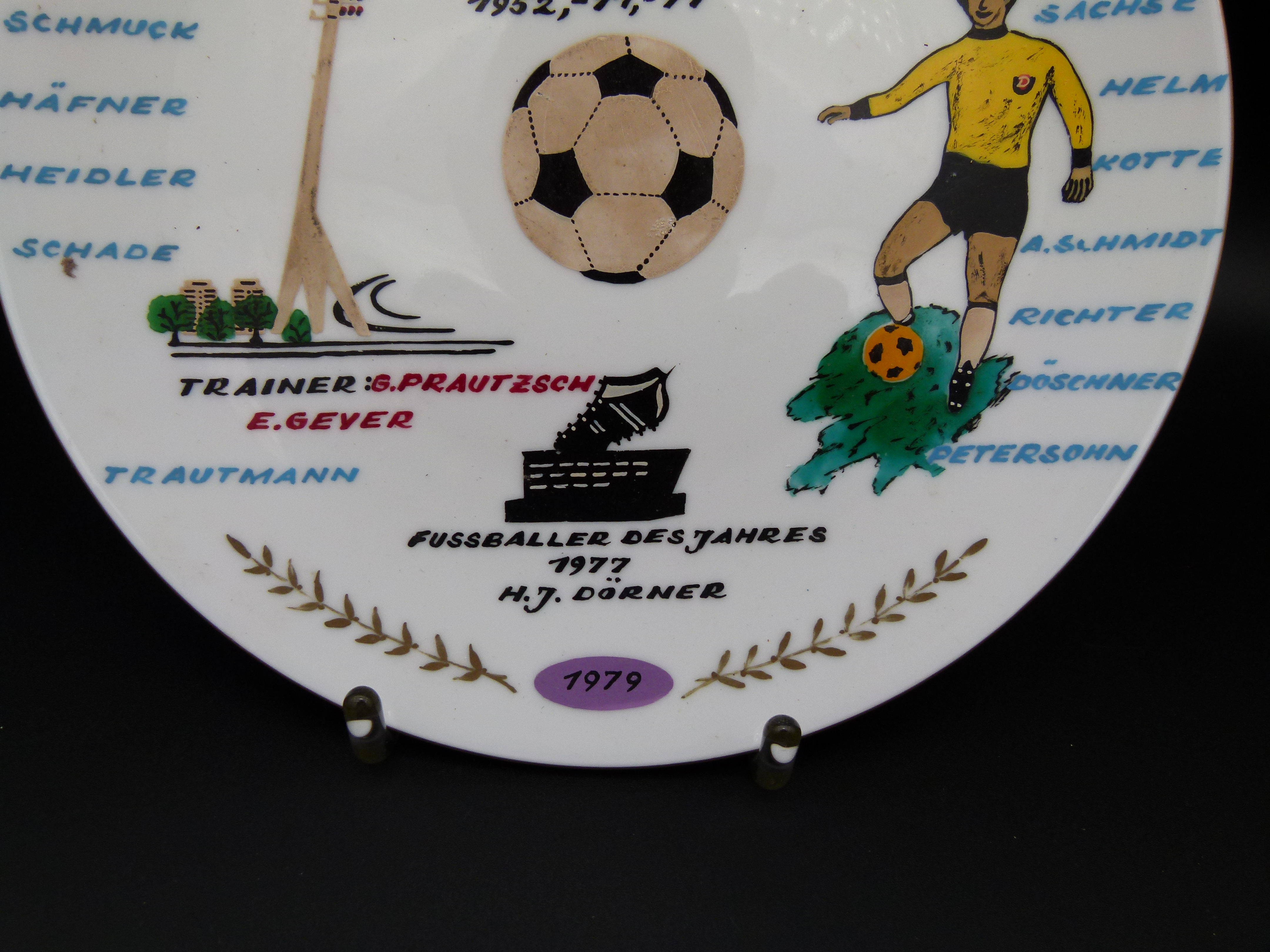 Seltener Fußball Teller SG Dynamo Dresden 1979