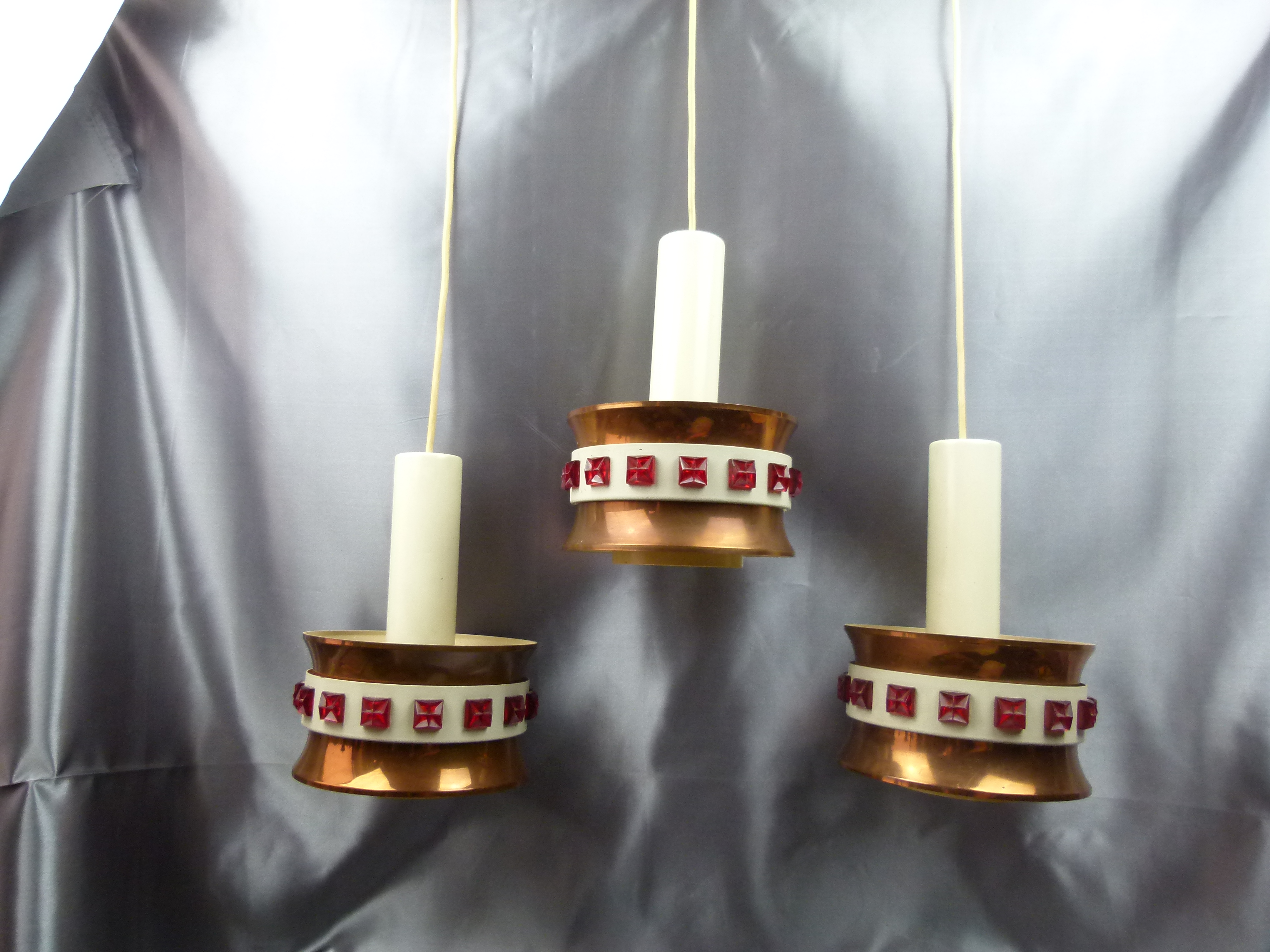 DDR 3er Hängelampe Space Age 60er Jahre Designerlampe
