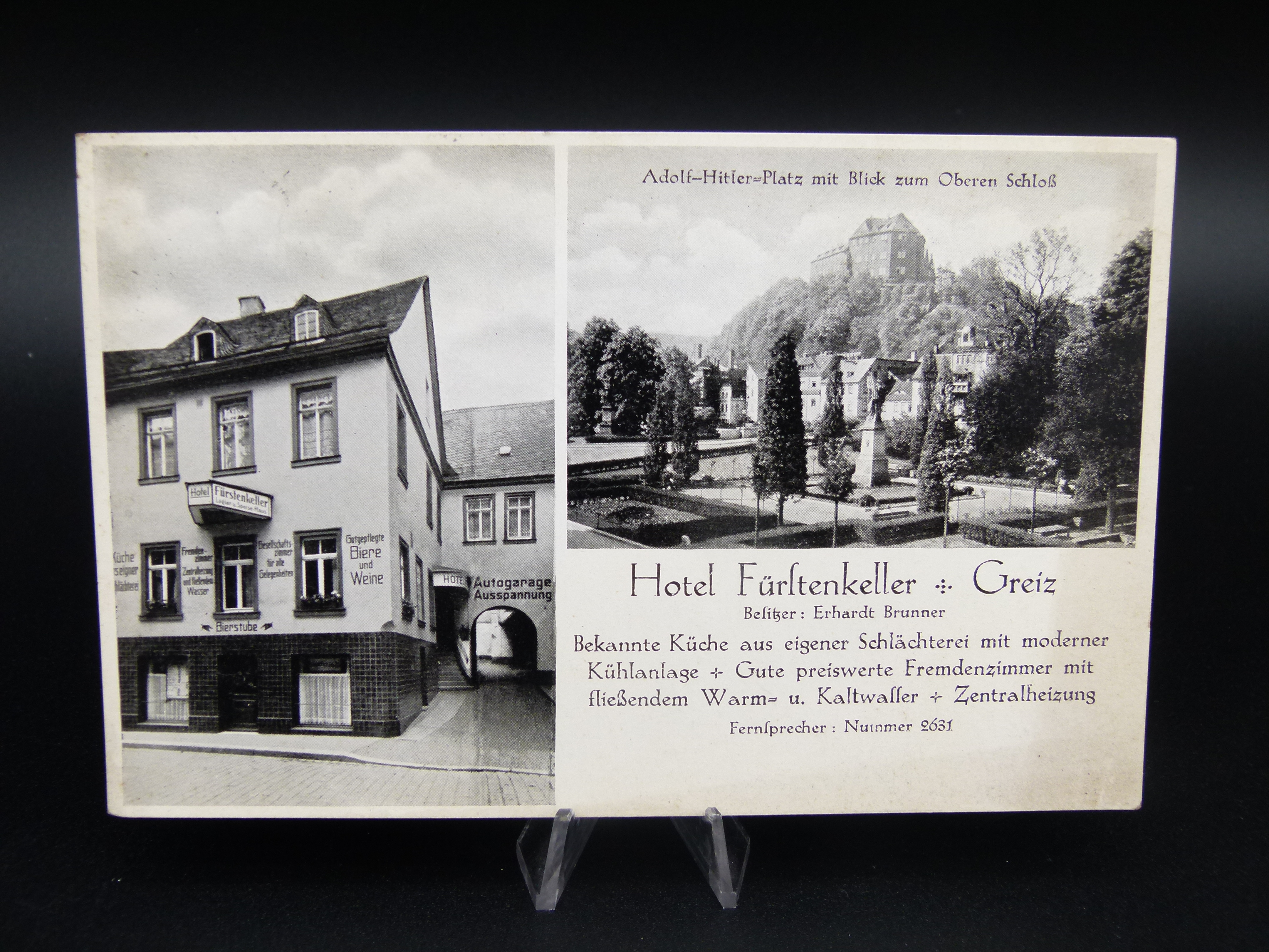 AK Hotel Fuersten Keller Greiz Ansichtskarte gelaufen