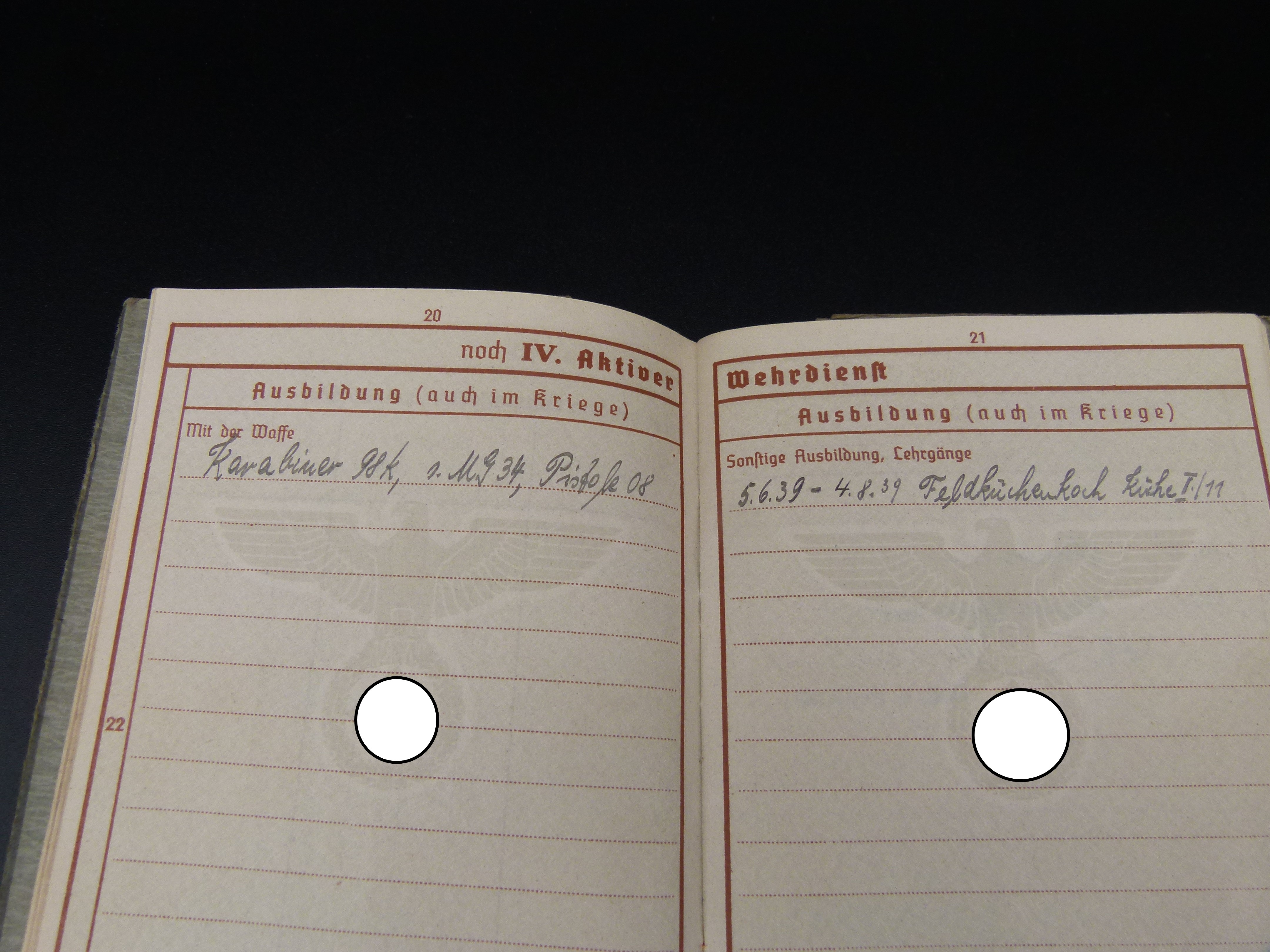 Wehrpaß Infanterie Reg. 11 Polen Frankreich Orden 