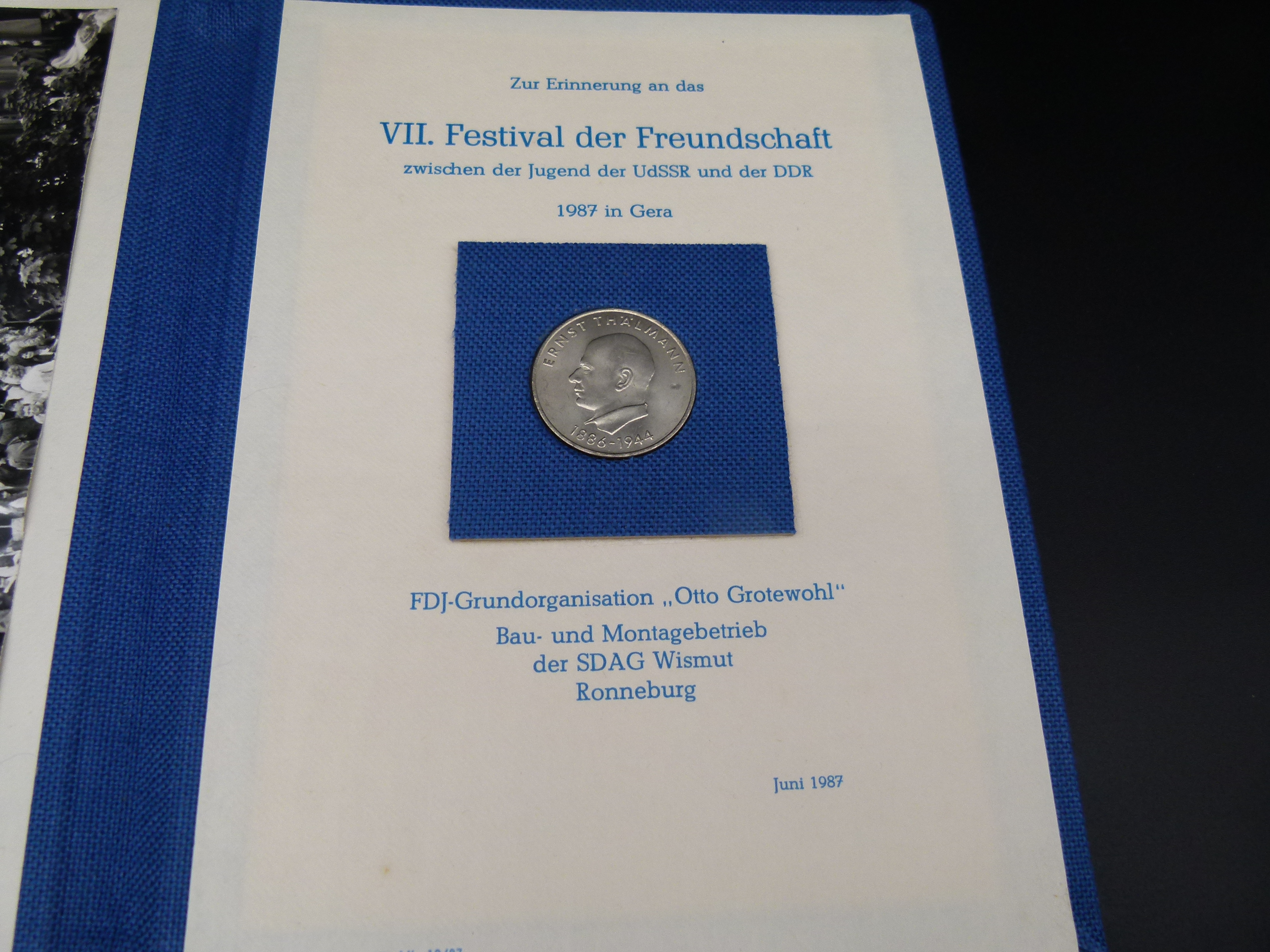 FDJ Mappe SDAG Wismut Ronneburg Festival Gera