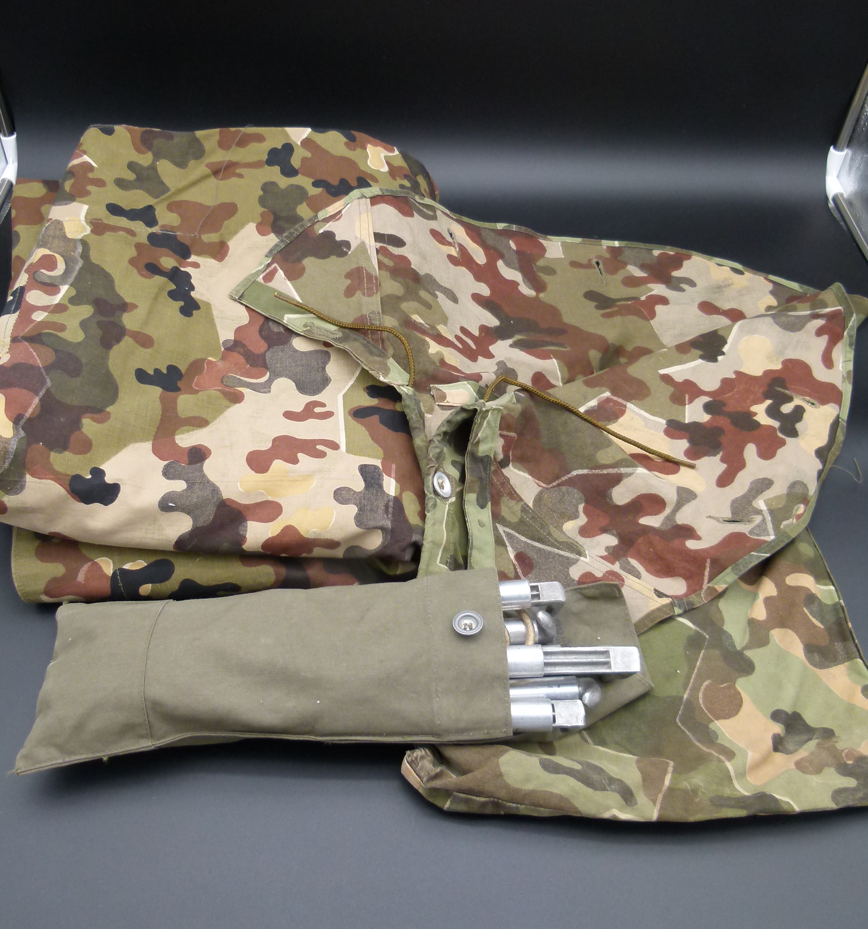  Amoebentarn Zeltbahn mit Tasche Bundeswehr 60er 