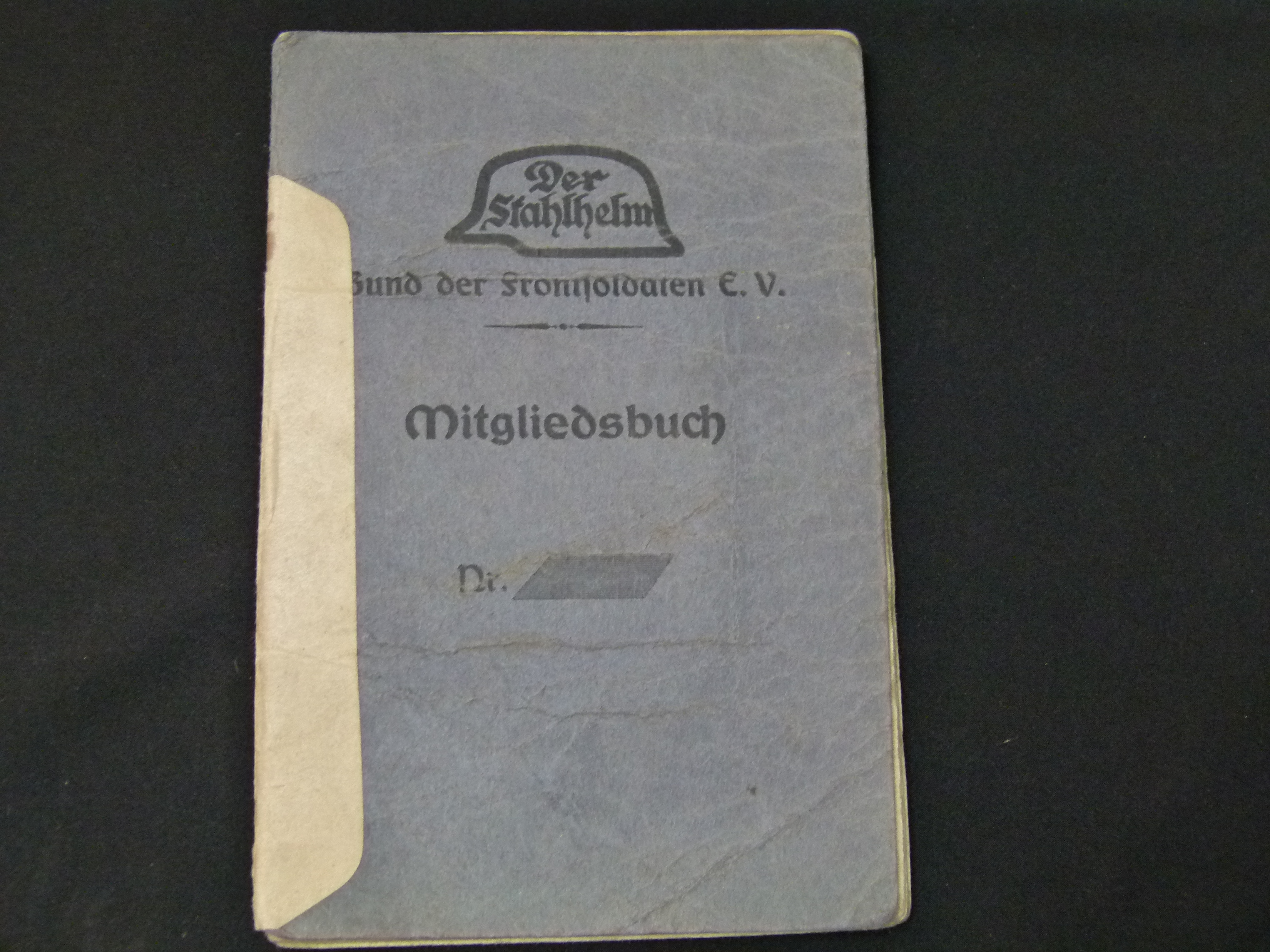 Mitgliedsbuch Stahlhelmbund Brehna rare Einträge 